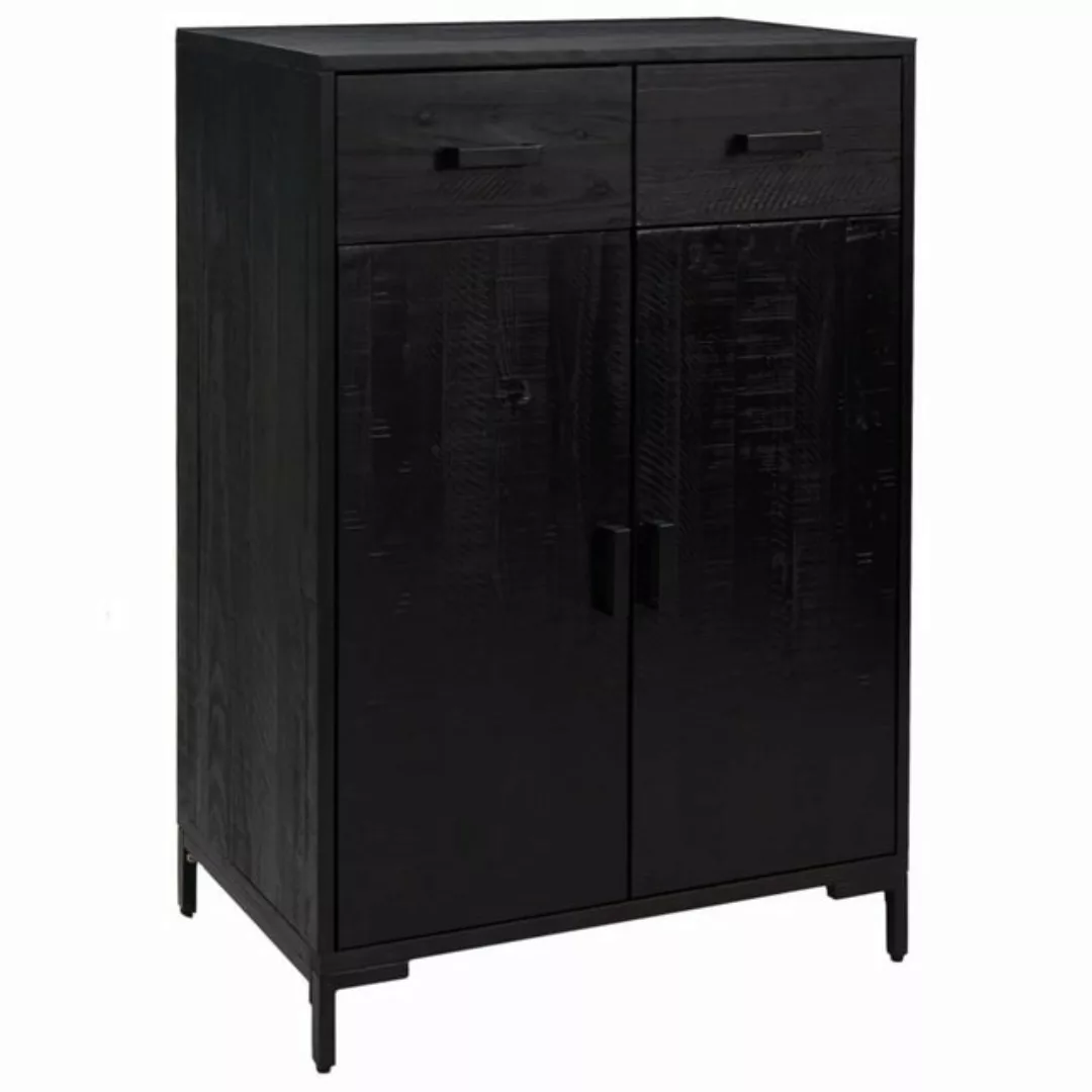 furnicato Schuhschrank Schwarz 75x40x110 cm Massivholz Kiefer günstig online kaufen