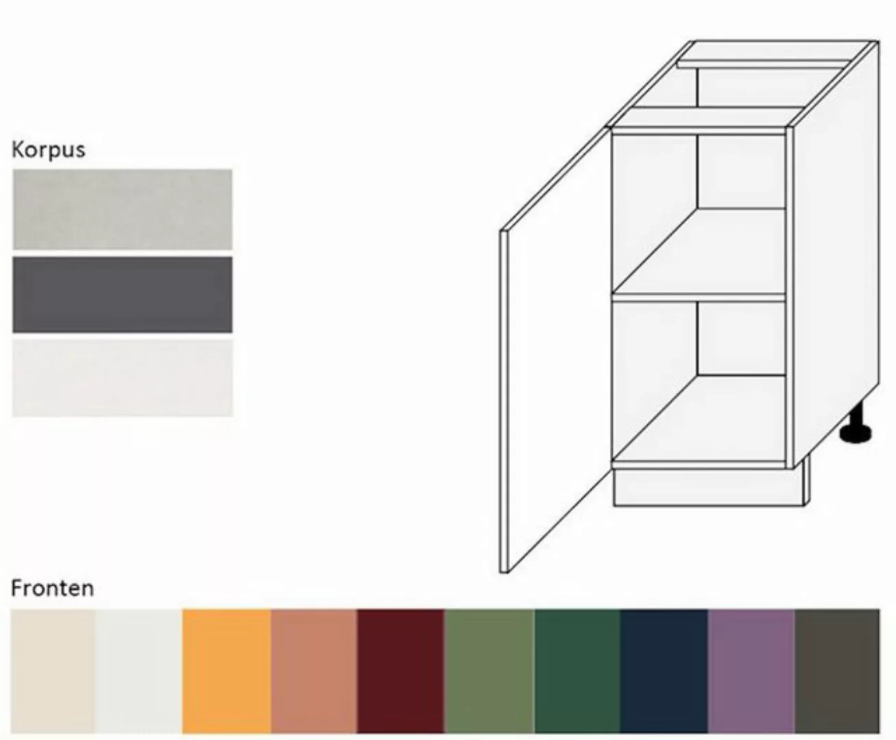 Feldmann-Wohnen Unterschrank Tivoli (Tivoli, 1-St) 40cm Front- und Korpusfa günstig online kaufen