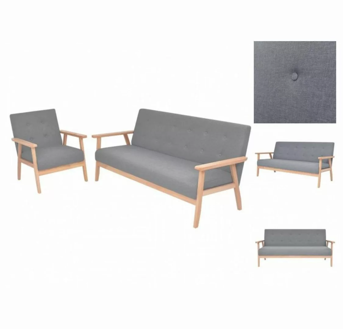 Sofa-set 2-tlg. Stoff Hellgrau günstig online kaufen