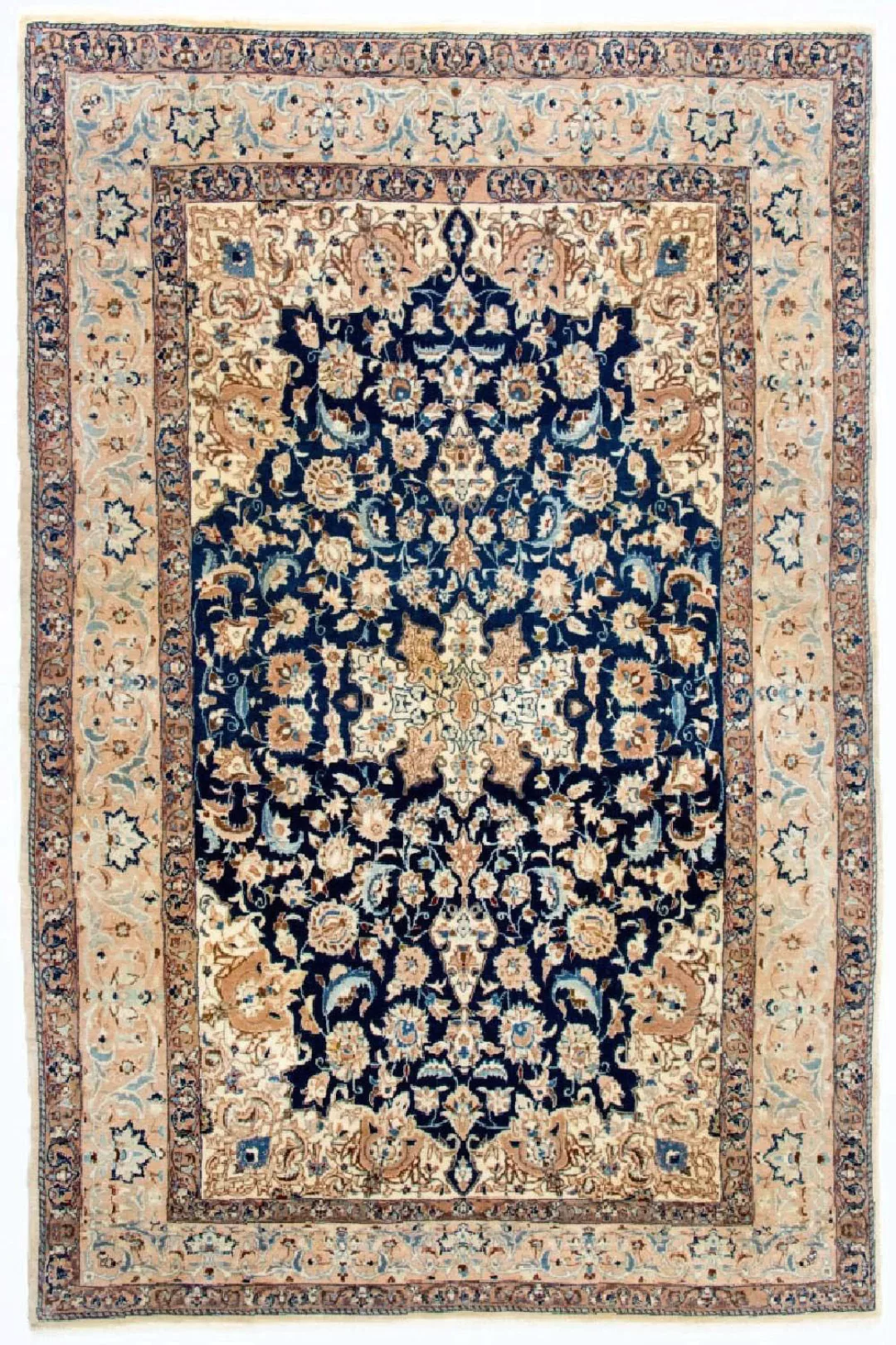 morgenland Teppich »Nain 4la Teppich handgeknüpft blau«, rechteckig, handge günstig online kaufen