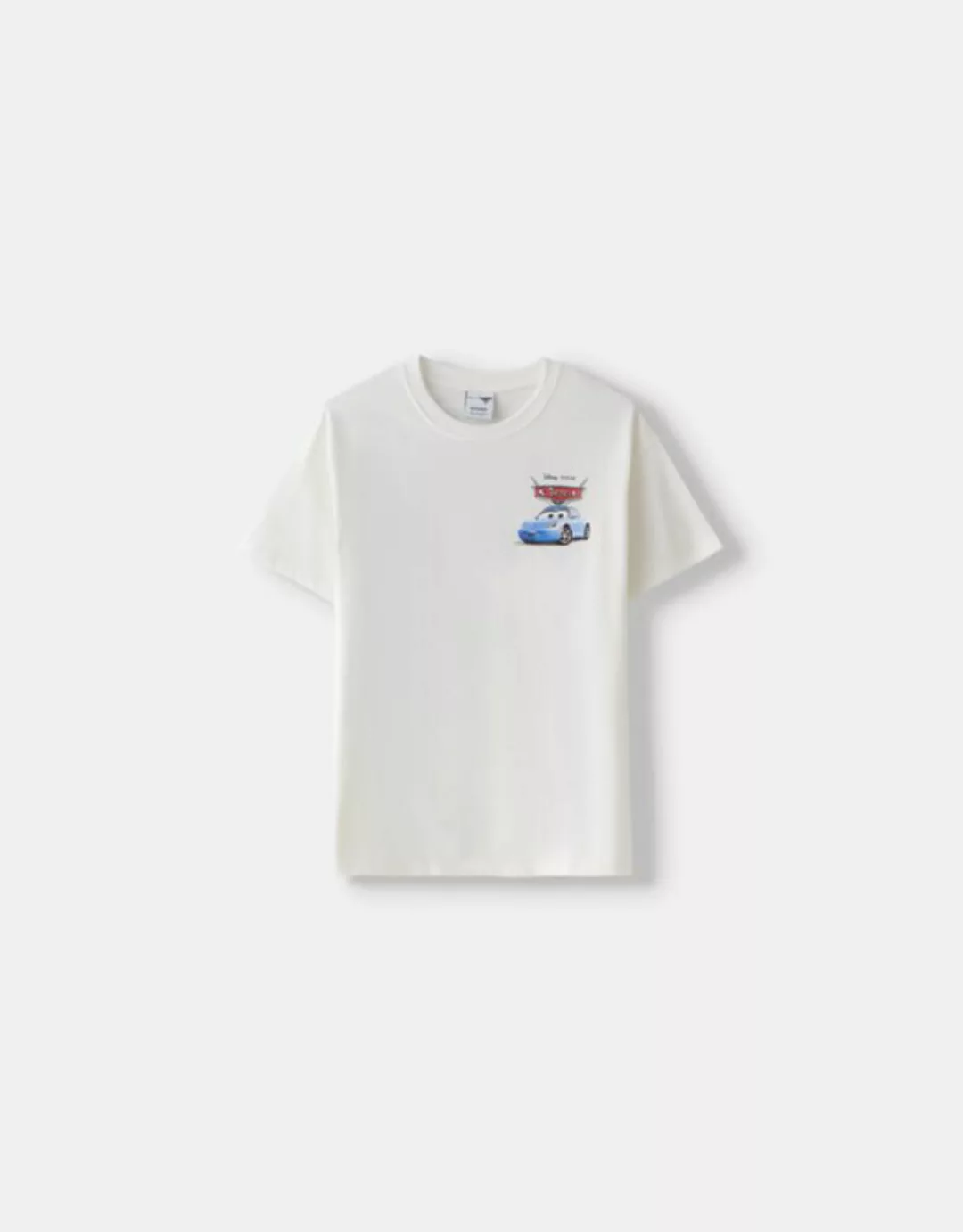 Bershka T-Shirt Cars Mit Kurzen Ärmeln Und Print Bskteen L Weiss günstig online kaufen