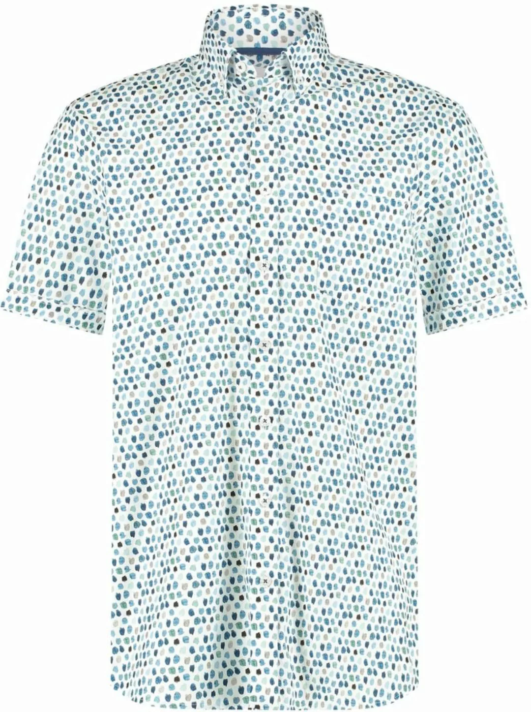 State Of Art Hemd Kurzarm Druck Blau - Größe M günstig online kaufen