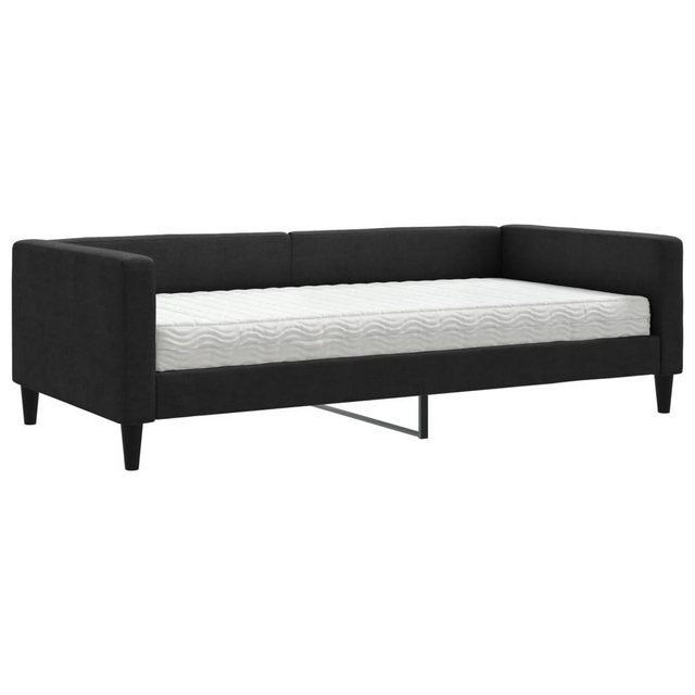 vidaXL Gästebett Gästebett Tagesbett mit Matratze Schwarz 100x200 cm Stoff günstig online kaufen