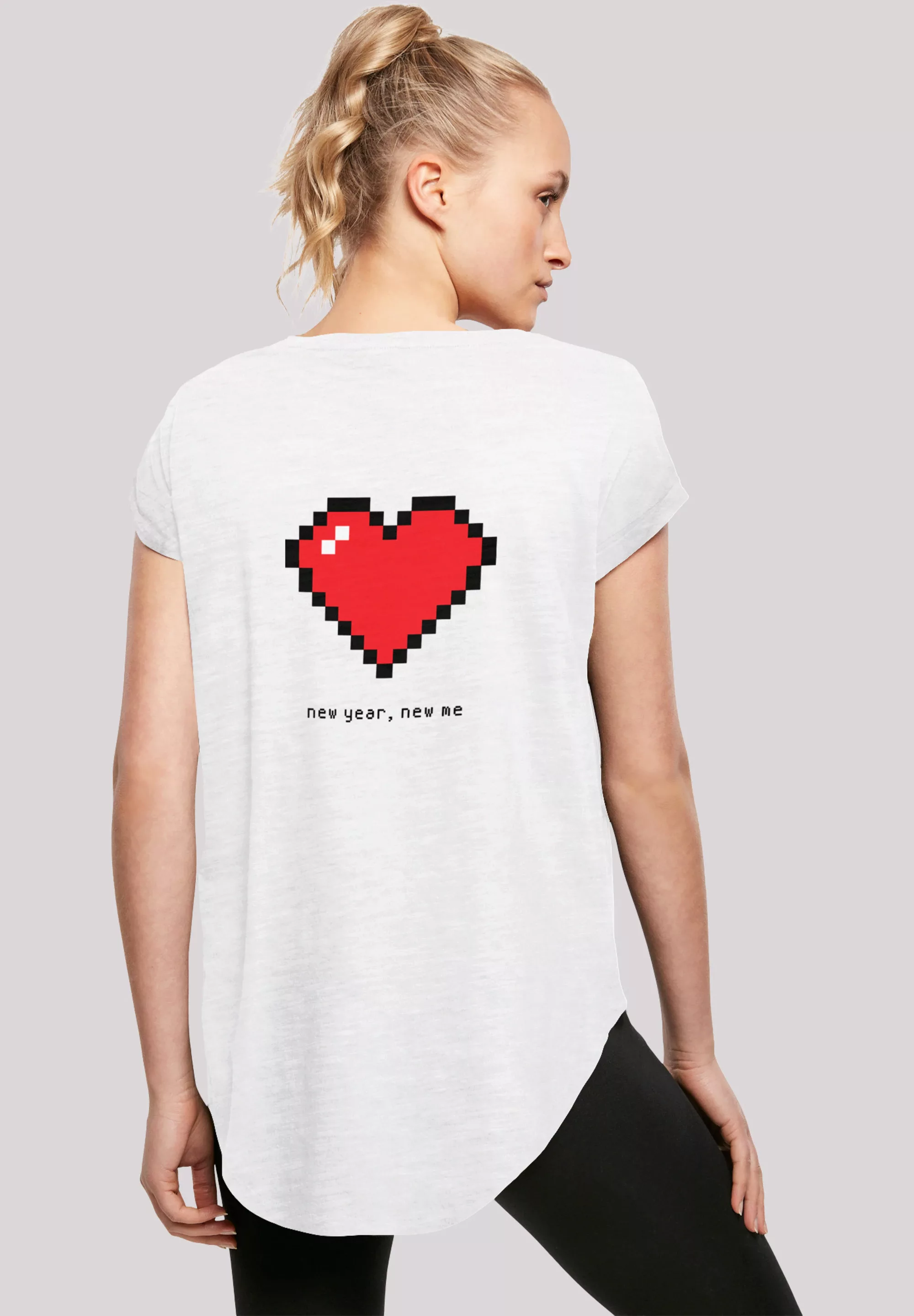 F4NT4STIC T-Shirt "Pixel Herz Happy New Year Silvester", Print günstig online kaufen