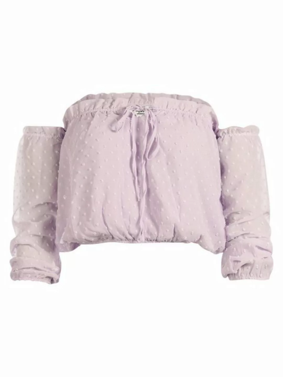 Freshlions Dirndlbluse Schulterfreie Bluse in lila - S Rüschen, keine Angab günstig online kaufen