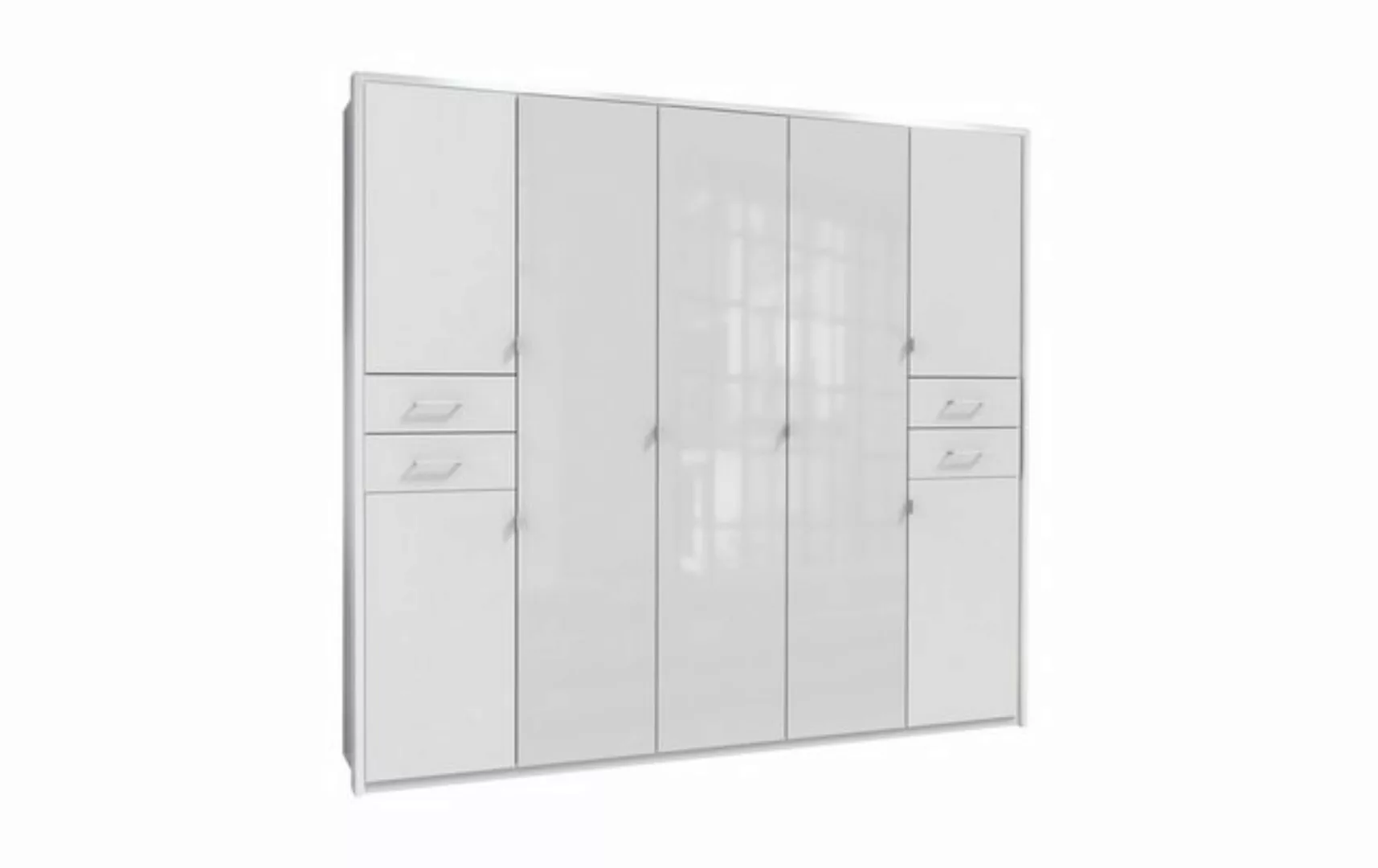 Wimex Drehtürenschrank in WEISS + GLAS WEISS - 225x208x58cm (BxHxT) günstig online kaufen