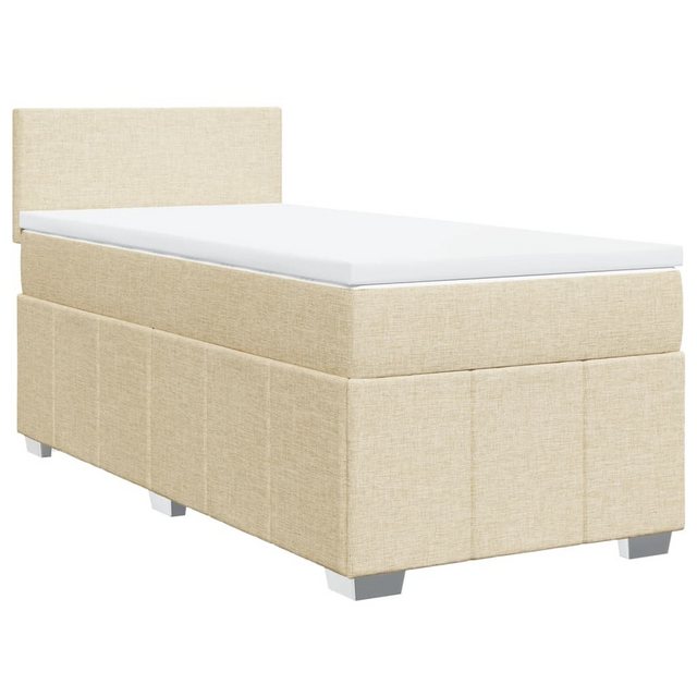 vidaXL Bett Boxspringbett mit Matratze Creme 80x200 cm Stoff günstig online kaufen