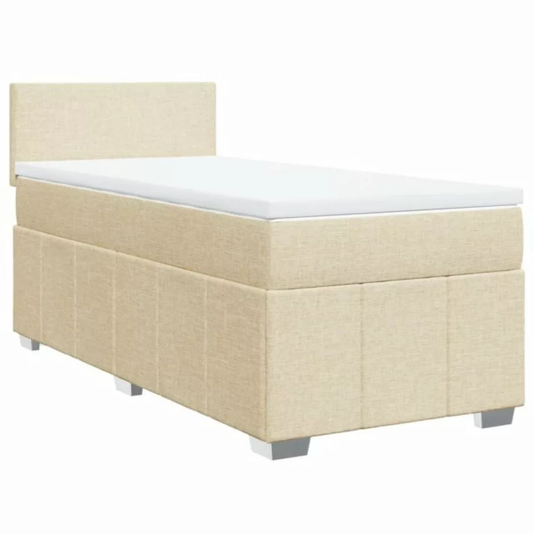 vidaXL Bett Boxspringbett mit Matratze Creme 80x200 cm Stoff günstig online kaufen