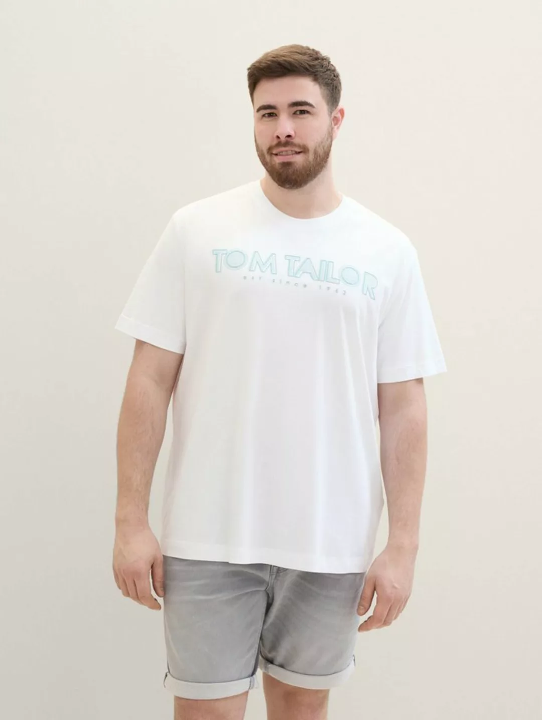 TOM TAILOR PLUS T-Shirt Plus - T-Shirt mit Logo Print günstig online kaufen