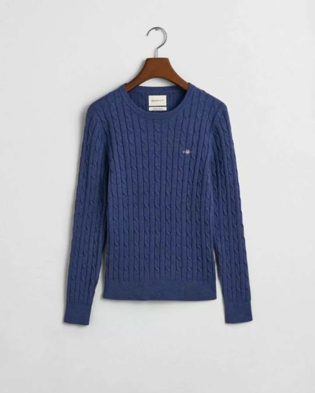 Gant Rundhalspullover STRETCH COTTON CABLE C-NECK günstig online kaufen