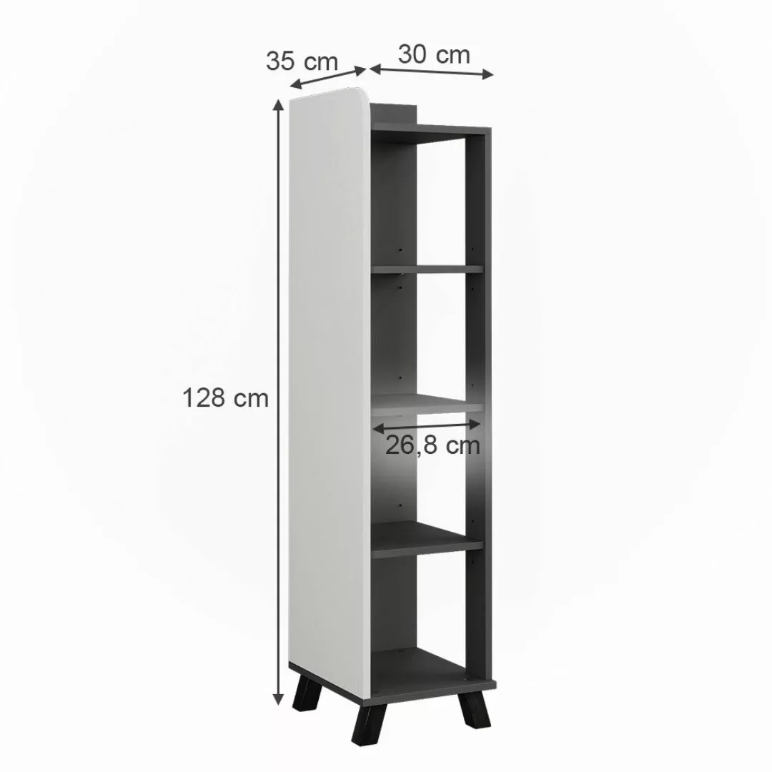 Vicco Midischrank Karen, Anthrazit/Weiß/Weiß, 30 x günstig online kaufen