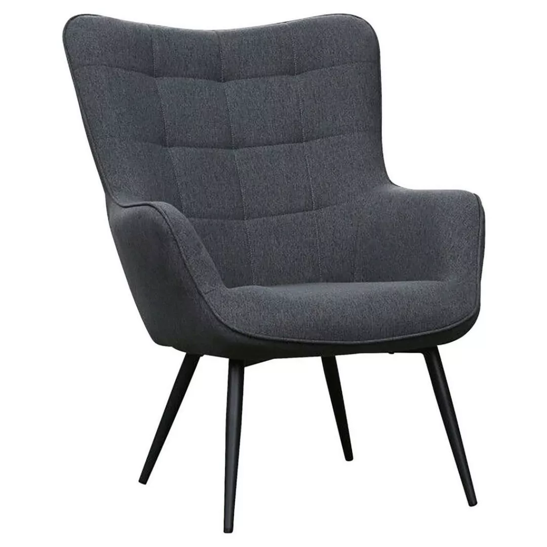 byLIVING Sessel UTA dunkelgrau schwarz Webstoff Metall B/H/T: ca. 72x97x80 günstig online kaufen