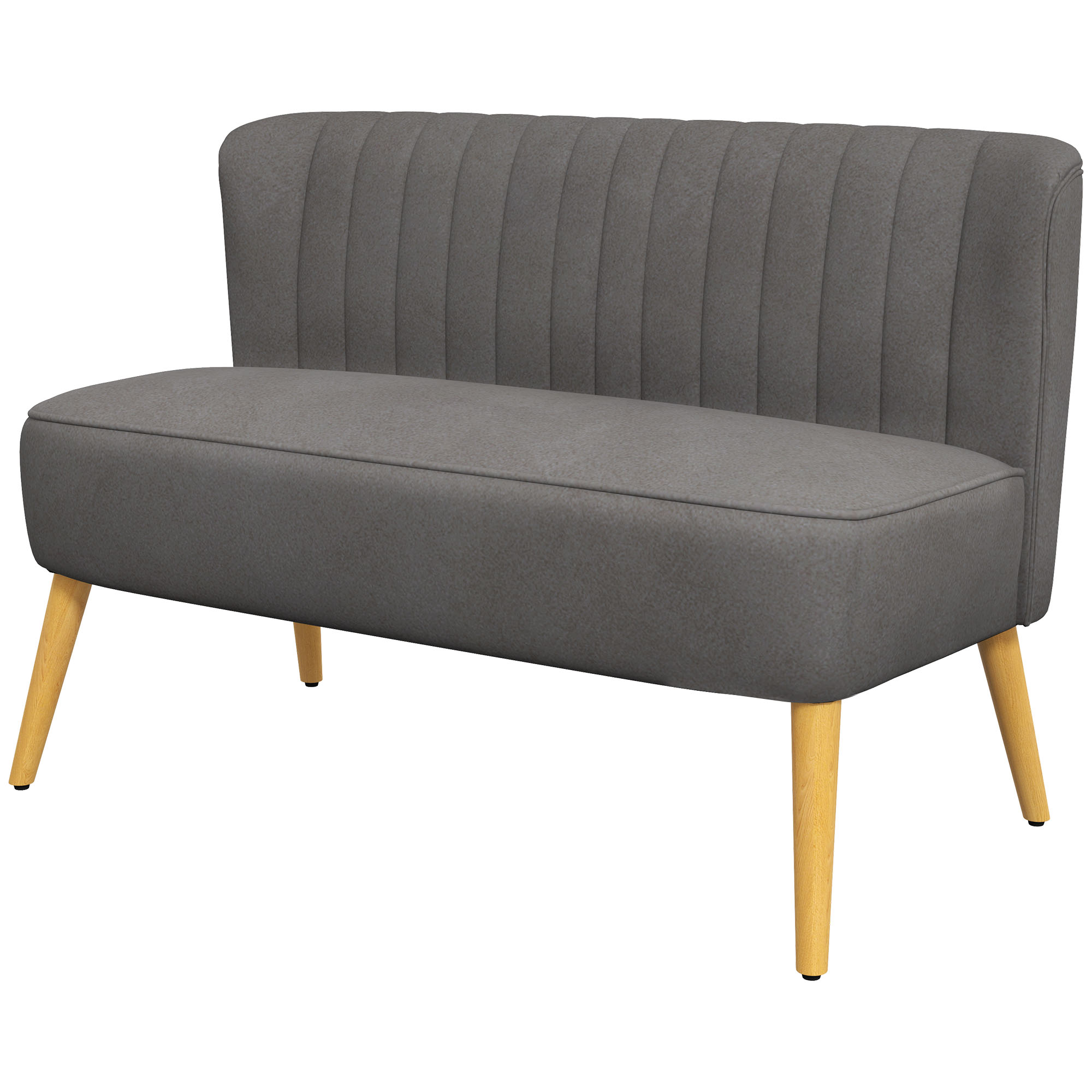 HOMCOM 2-Sitzer Sofa  Zweisitzer Loveseat mit Leinenoptik, Doppelsofa, Holz günstig online kaufen