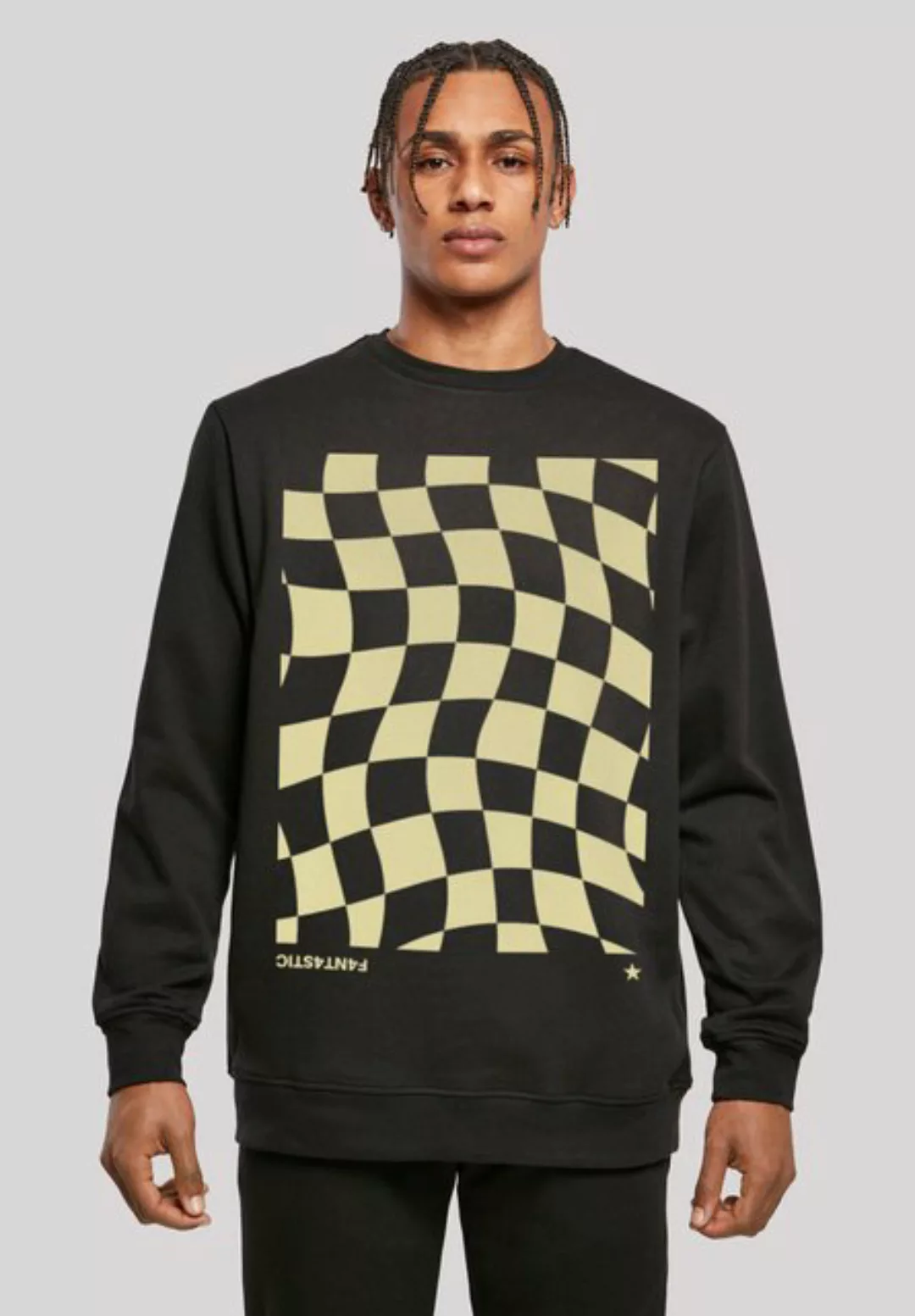 F4NT4STIC Kapuzenpullover Wavy Schach Muster Print günstig online kaufen