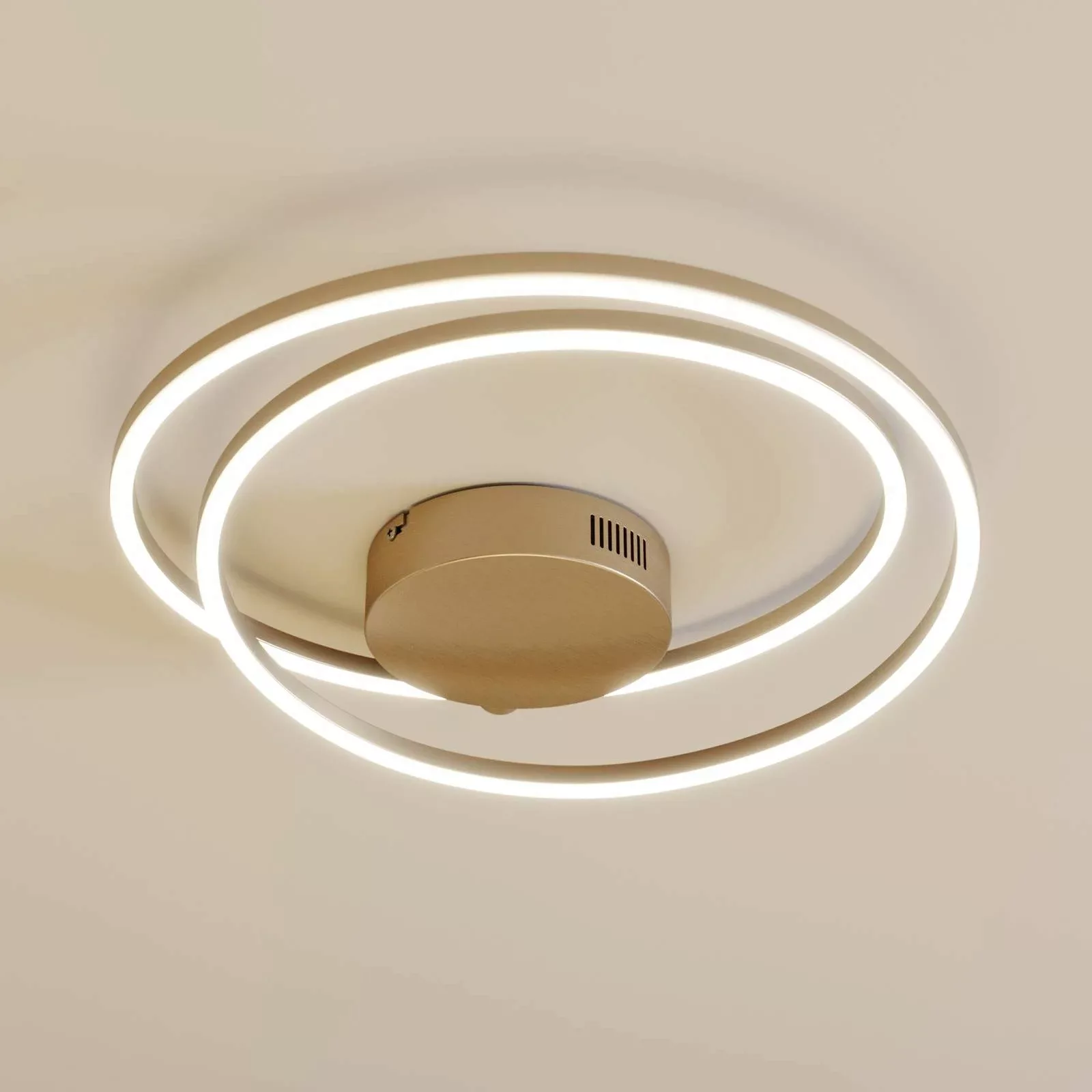 Lindby Davian LED-Deckenleuchte, dimmbar, nickel günstig online kaufen