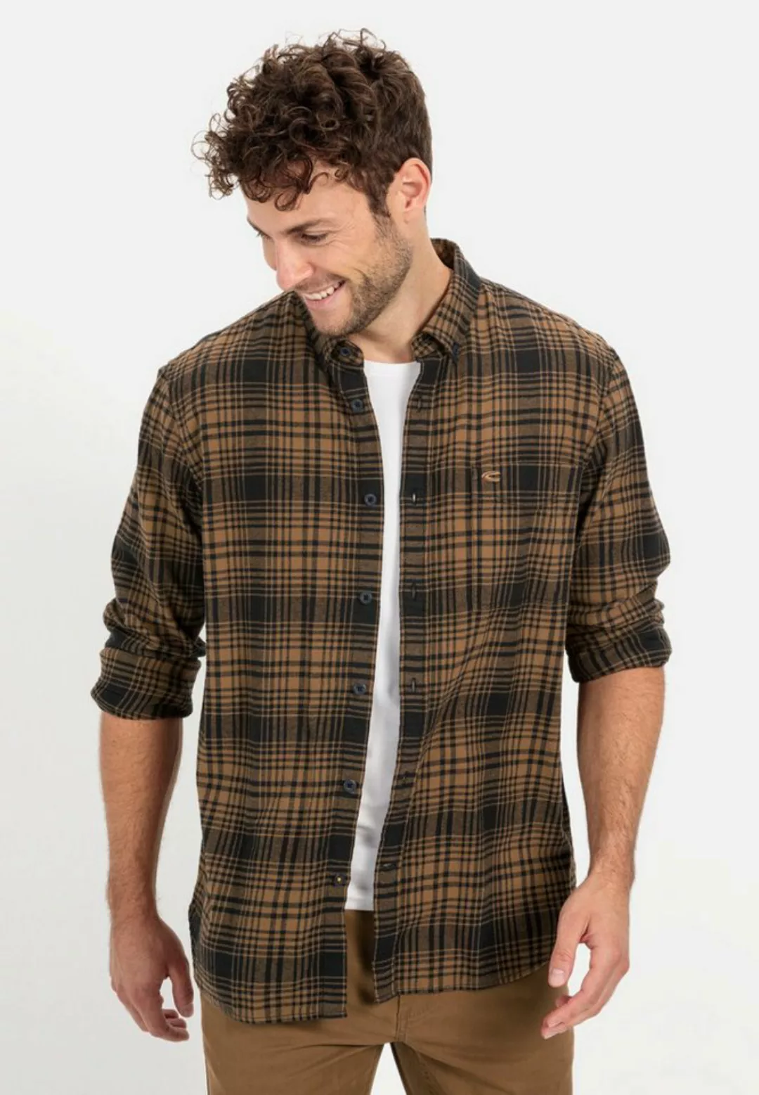 camel active Langarmhemd mit Karomuster Button-Down günstig online kaufen