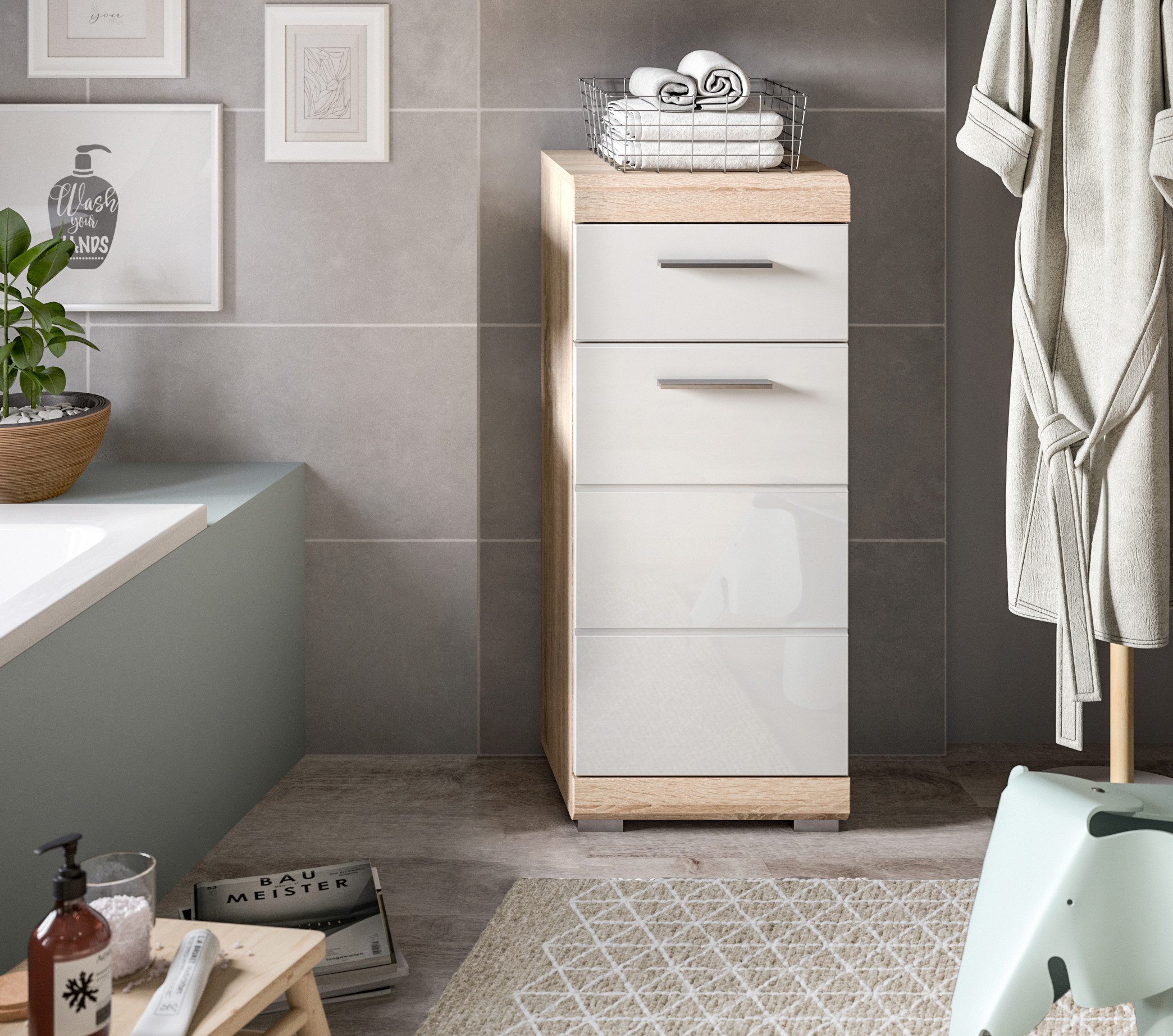 INOSIGN Unterschrank "Siena, Breite 37cm, 1 Tür, 1 Schubkasten, 2 Fächer, M günstig online kaufen