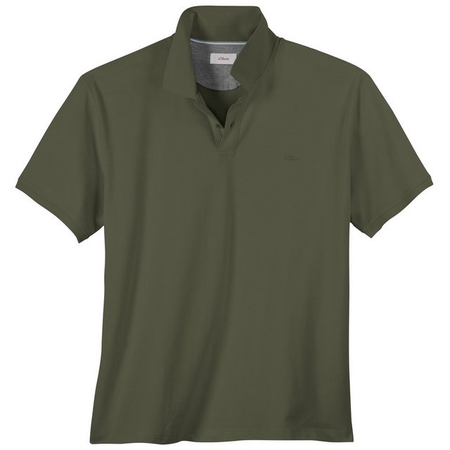 s.Oliver Rundhalsshirt s.Oliver Übergrößen Basic Stretch-Poloshirt oliv günstig online kaufen