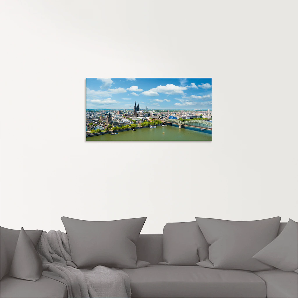 Artland Glasbild "Köln Rheinpanorama", Deutschland, (1 St.), in verschieden günstig online kaufen