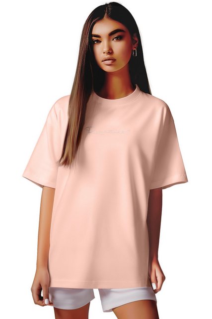 Reichstadt Oversize-Shirt Casual Oversize T-Shirt 23RSW044 Old Pink L mit S günstig online kaufen