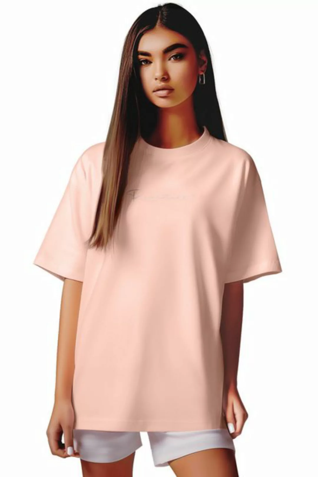 Reichstadt Oversize-Shirt Casual Oversize T-Shirt 23RSW044 Old Pink S mit S günstig online kaufen