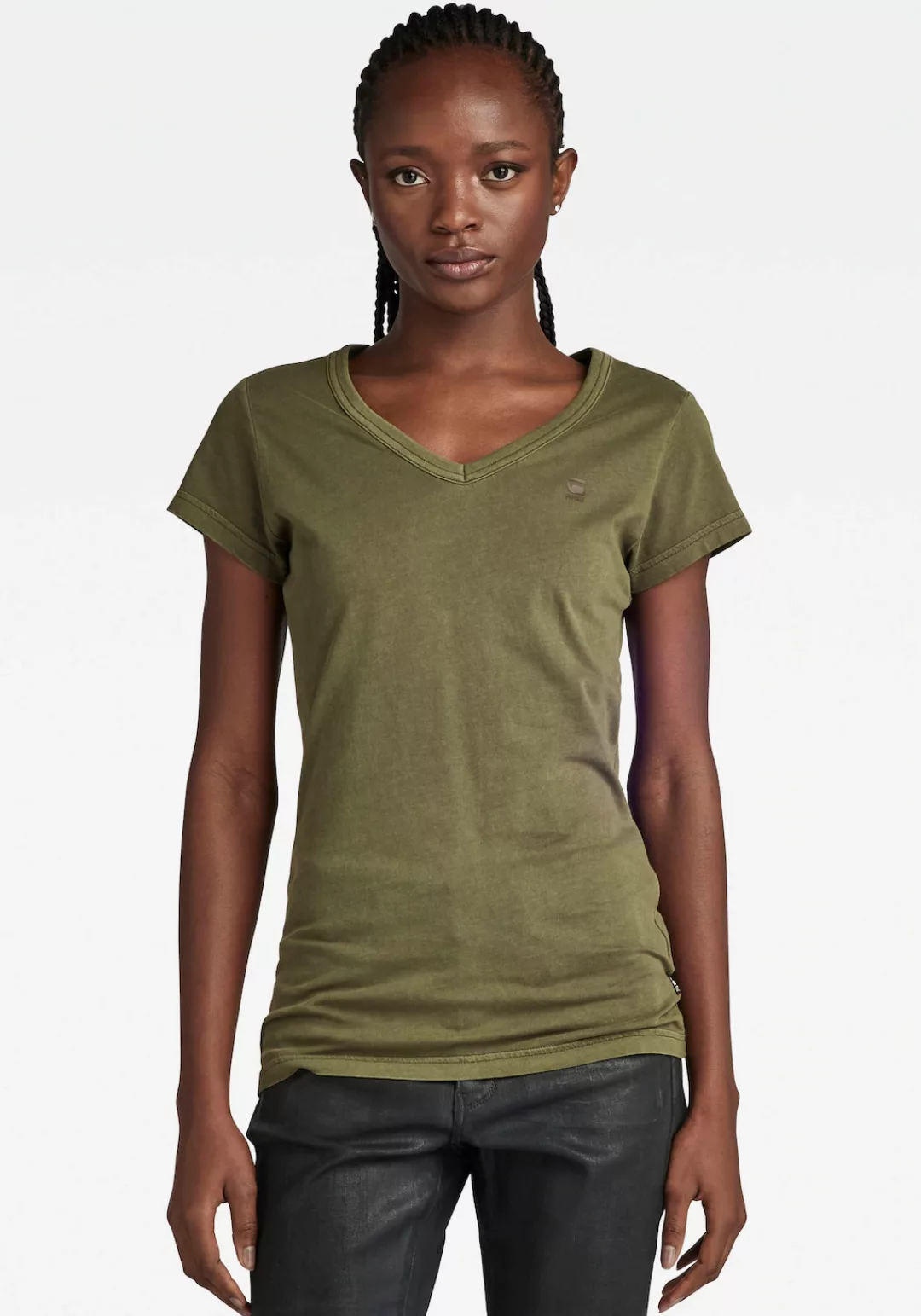 G-Star RAW V-Shirt Eyben Slim Top mit kleinem G-Star RAW Logoprint auf der günstig online kaufen