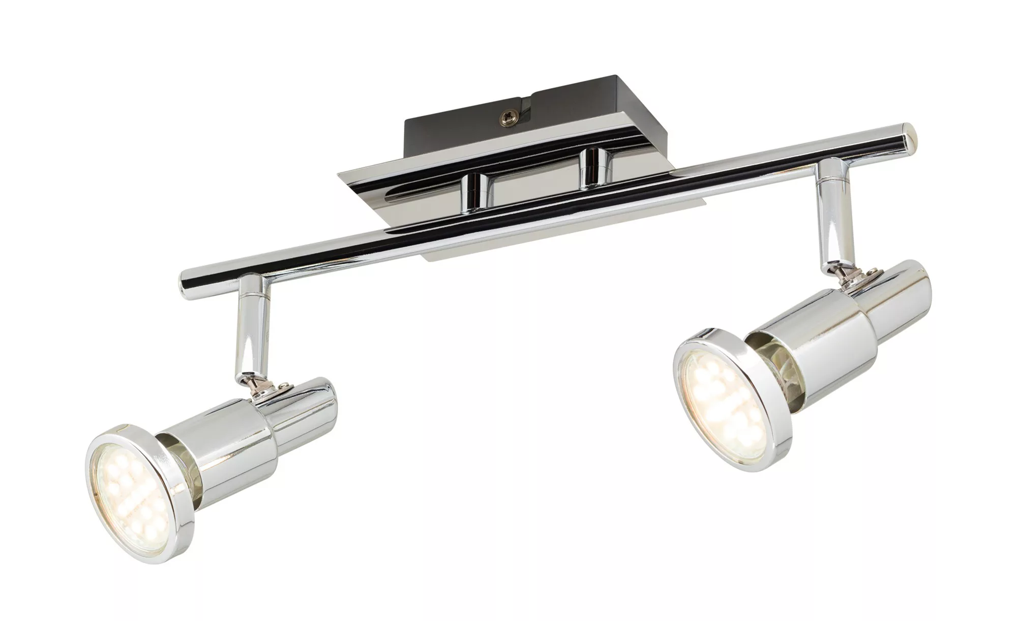 KHG LED-Deckenstrahler chrom 2 Spots ¦ silber ¦ Maße (cm): B: 35 H: 13 T: 8 günstig online kaufen