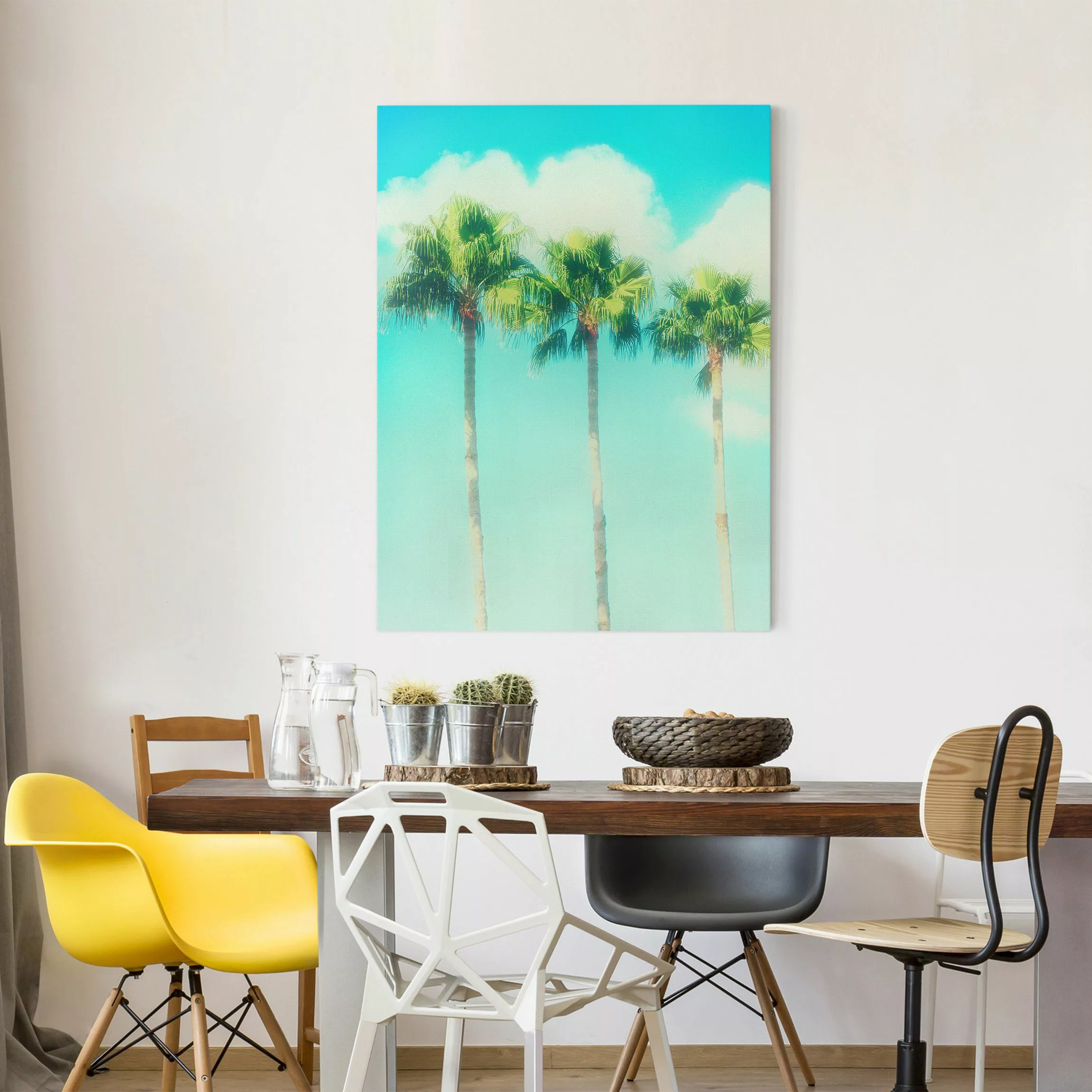 Leinwandbild Palmen vor Himmel Blau günstig online kaufen