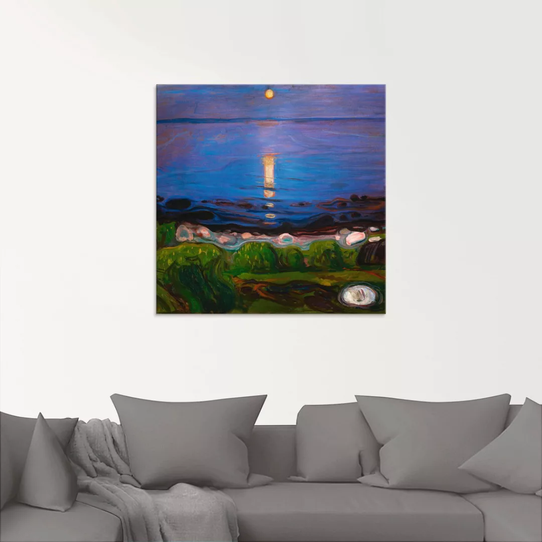 Artland Glasbild "Sommernacht am Meeresstrand.", Gewässer, (1 St.), in vers günstig online kaufen