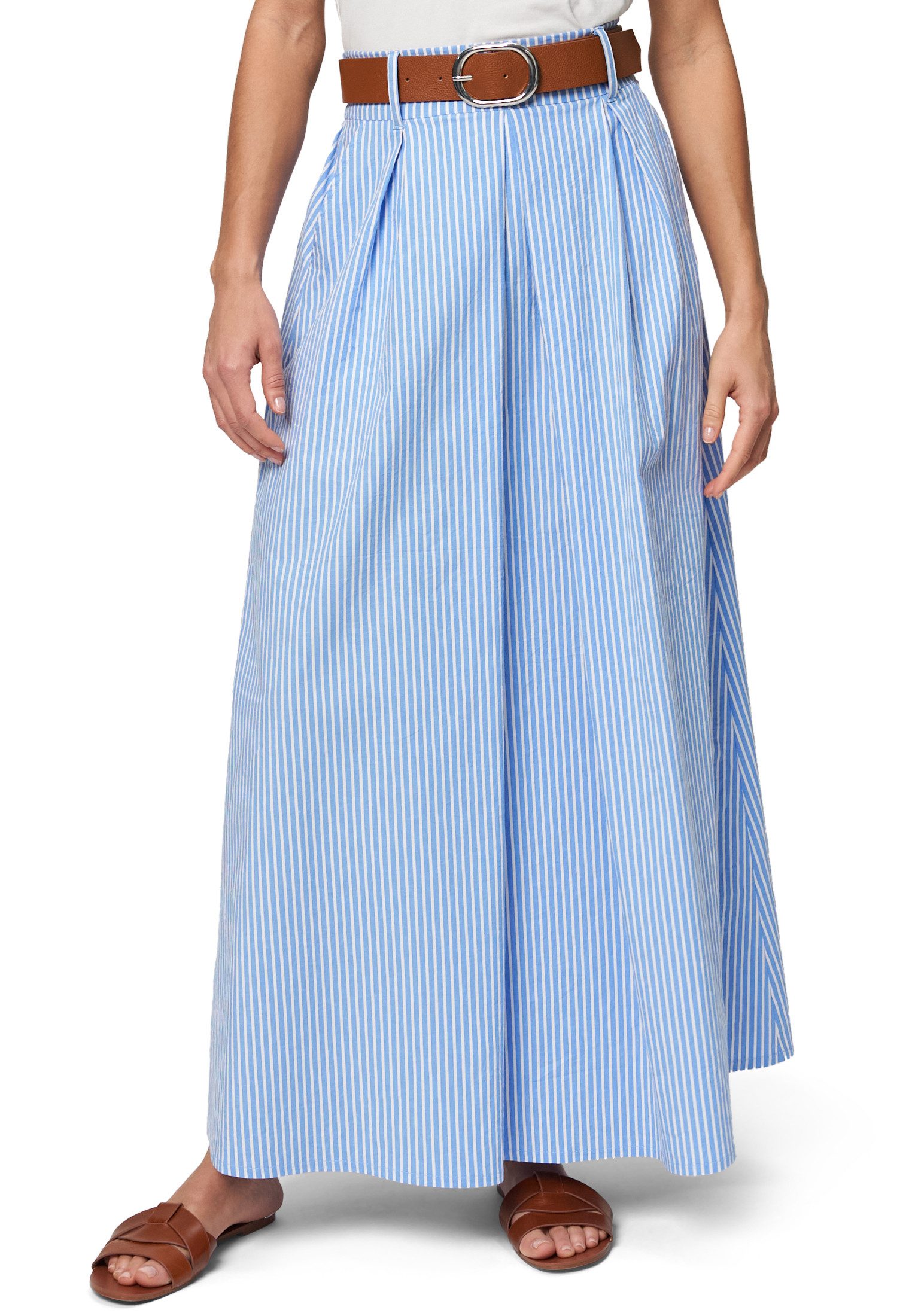 Zero Maxirock "zero Damen Maxirock mit Nadelstreifen", Gürtel günstig online kaufen