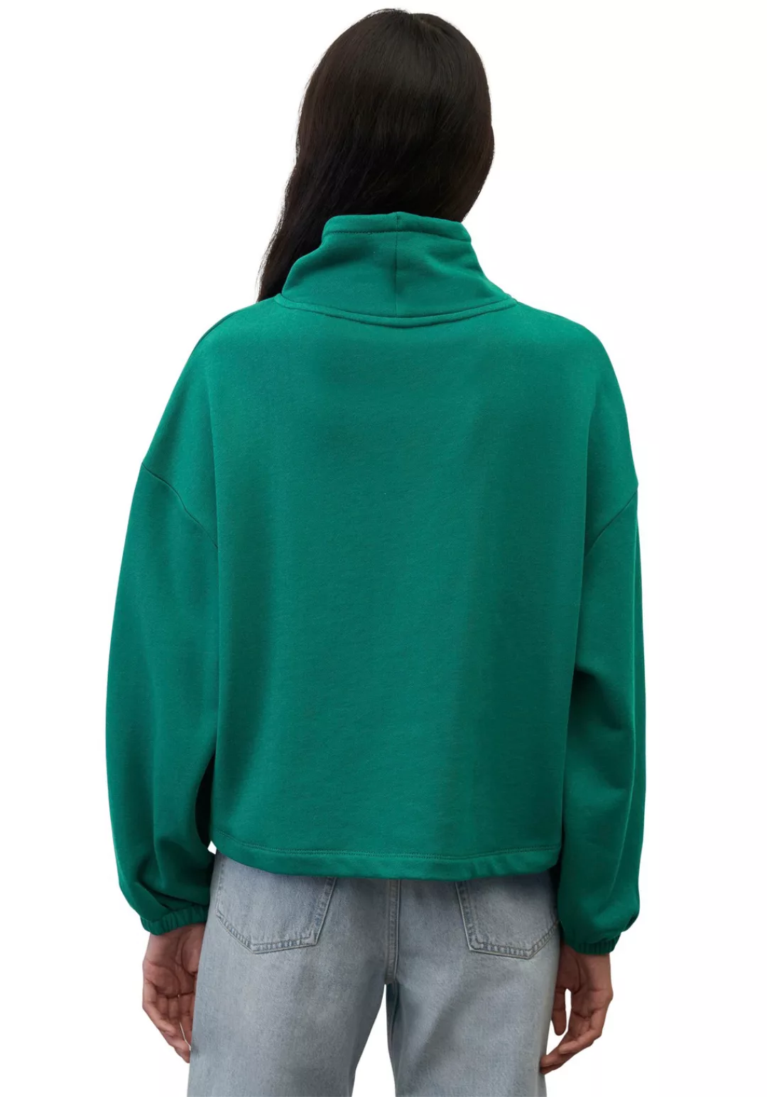 Marc O'Polo DENIM Kapuzensweatshirt mit besonderer Kragenlösung und Kordelz günstig online kaufen