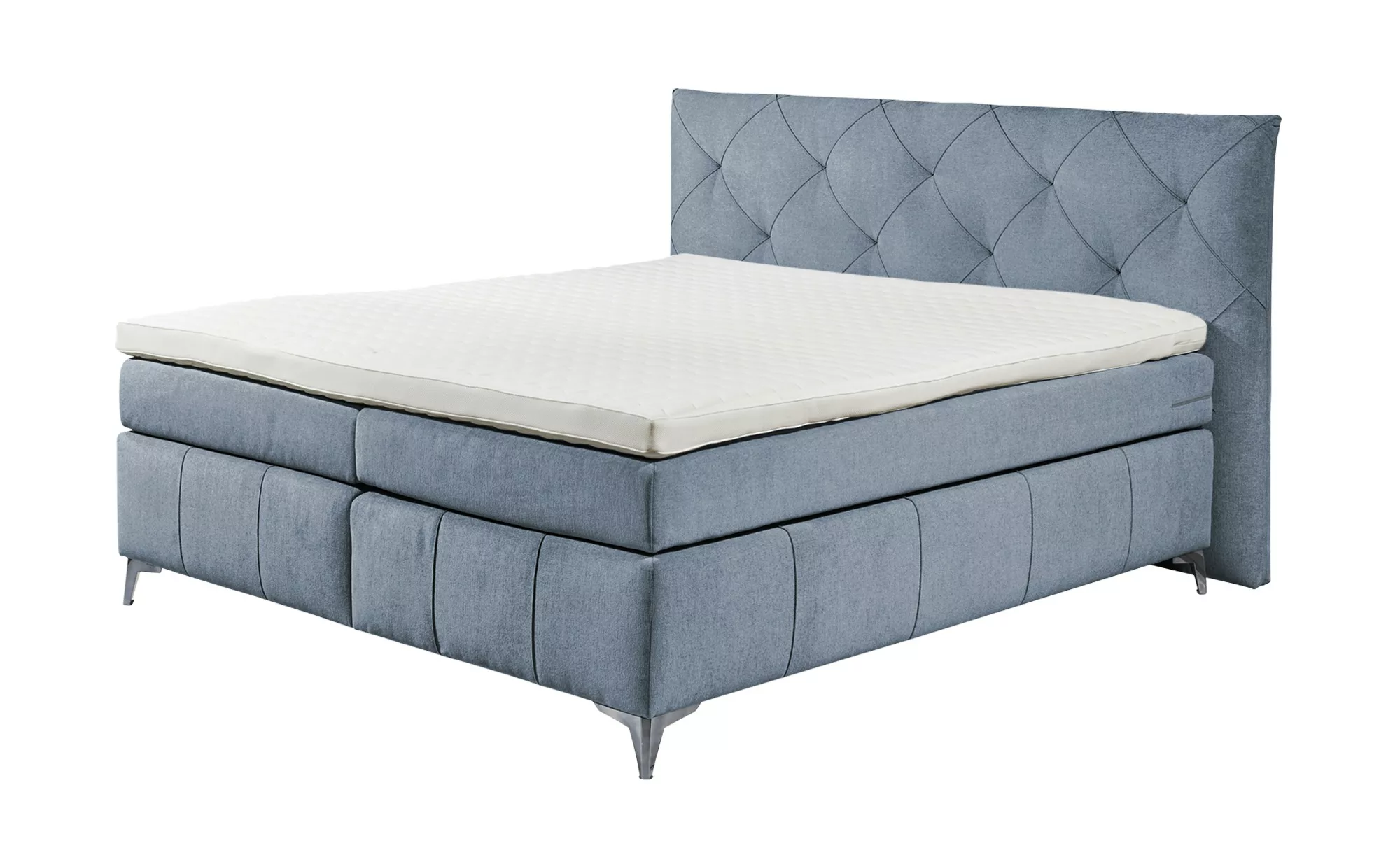 ED EXCITING DESIGN Boxspringliege (180 x 200 cm, Milton), Blau günstig online kaufen