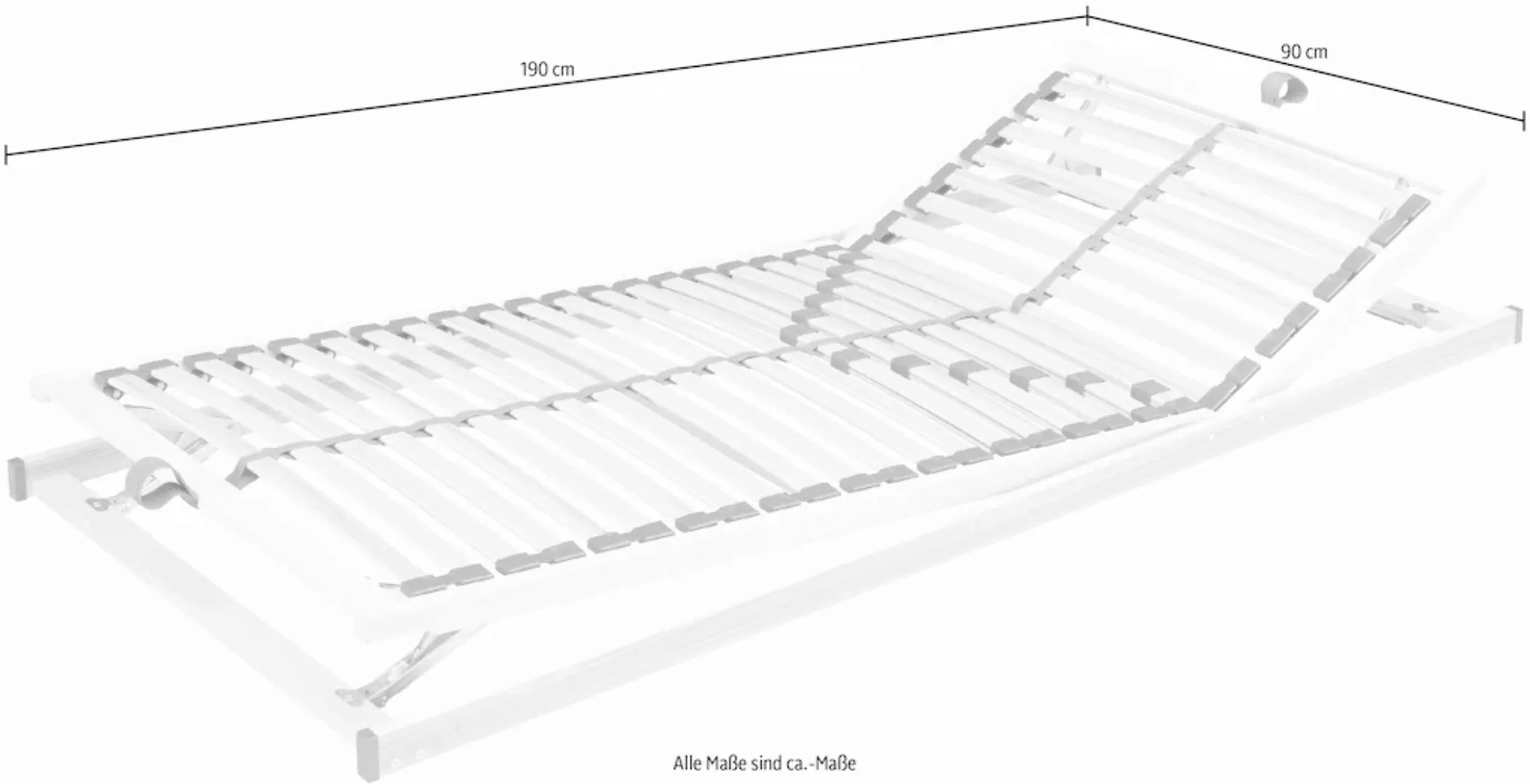 Lattenrost Massivholzrahmen, verstellbar 90 x 190 cm günstig online kaufen