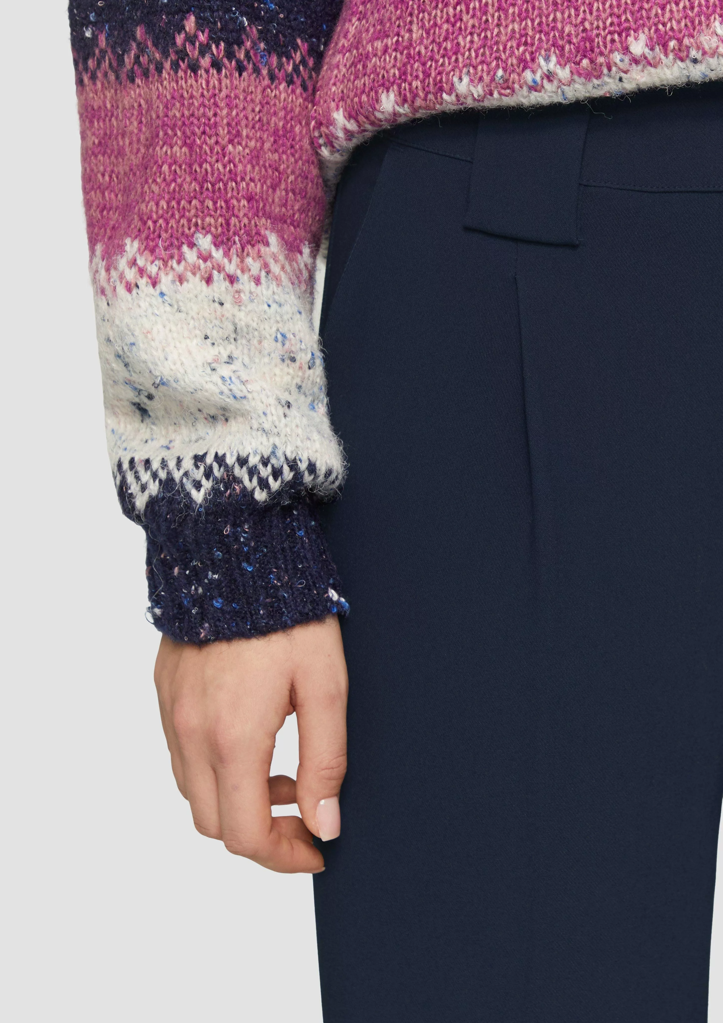 QS Stoffhose Wide-Leg-Hose mit Bundfalte günstig online kaufen