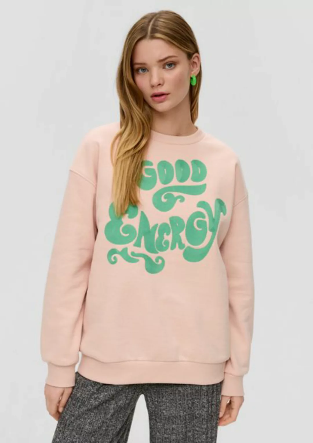 QS Sweatshirt mit großem Schriftzug auf dem Rücken günstig online kaufen