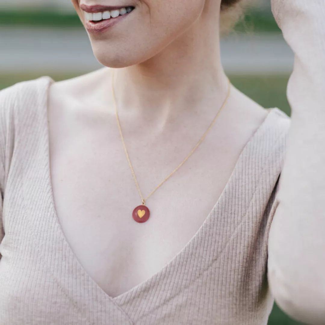 Halskette Mit Porzellananhänger Herz Porzellanschmuck günstig online kaufen