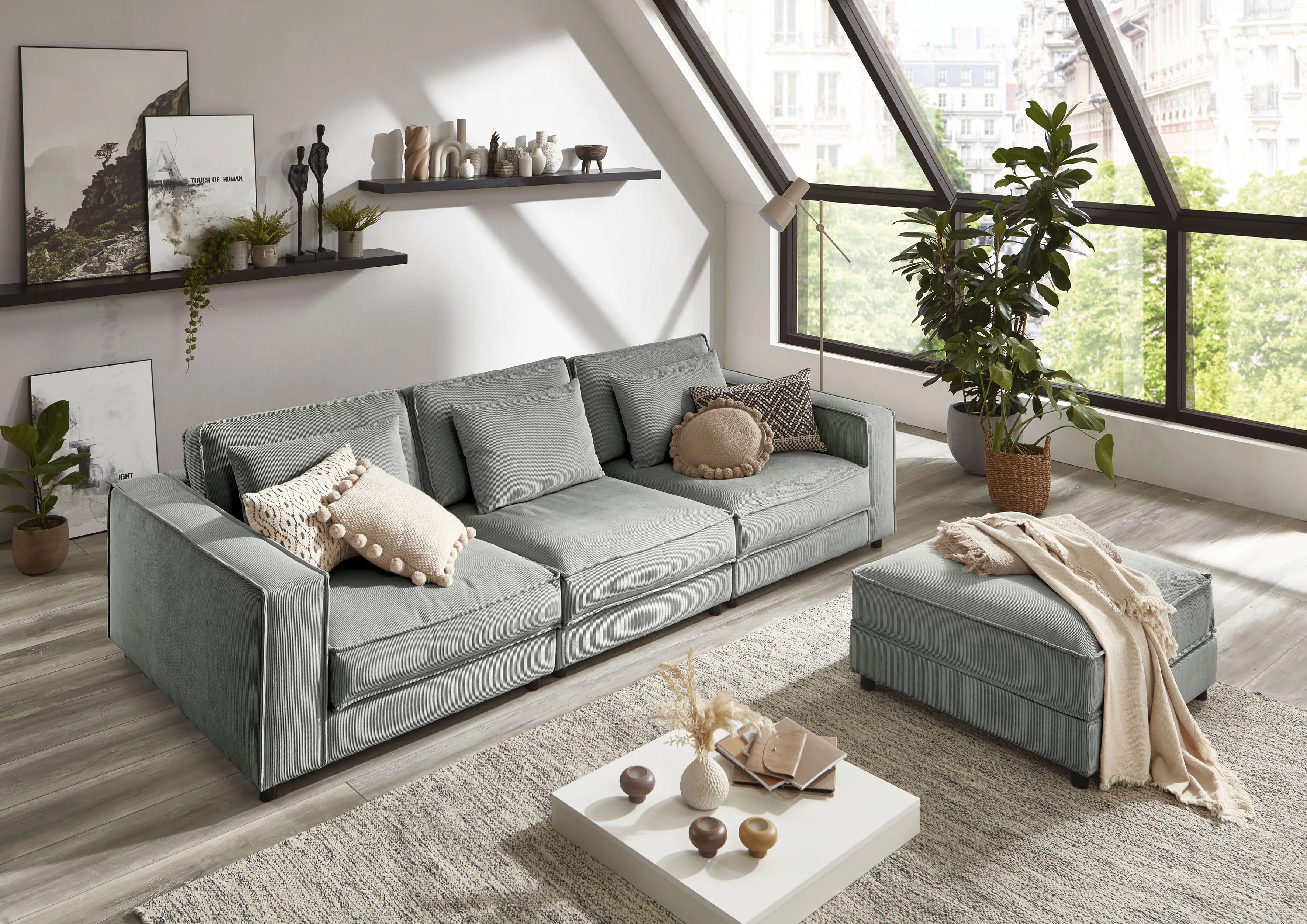 ATLANTIC home collection 3-Sitzer "Valan", XXL-Sitzfläche, mit Cord-Bezug, günstig online kaufen