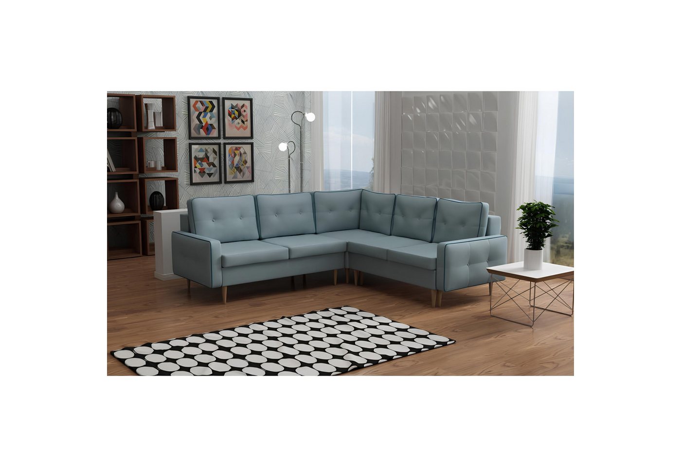 Xlmoebel Sofa Moderne L-förmige Stoffcouch Wohnlandschaft Ecksofa Set Desig günstig online kaufen