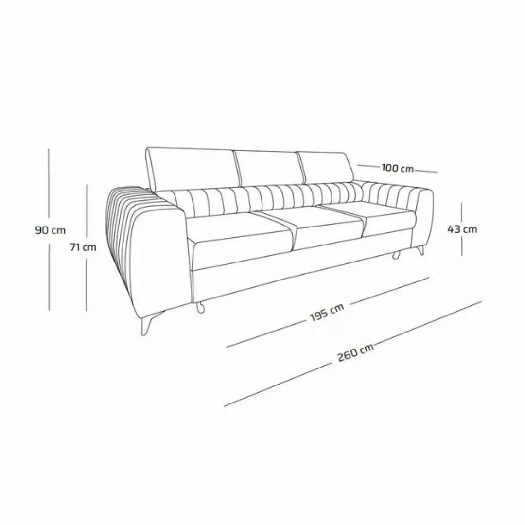 Fun Möbel Big-Sofa Couchgarnitur FARGO Mega-sofa in Stoff Vogue, einstellba günstig online kaufen