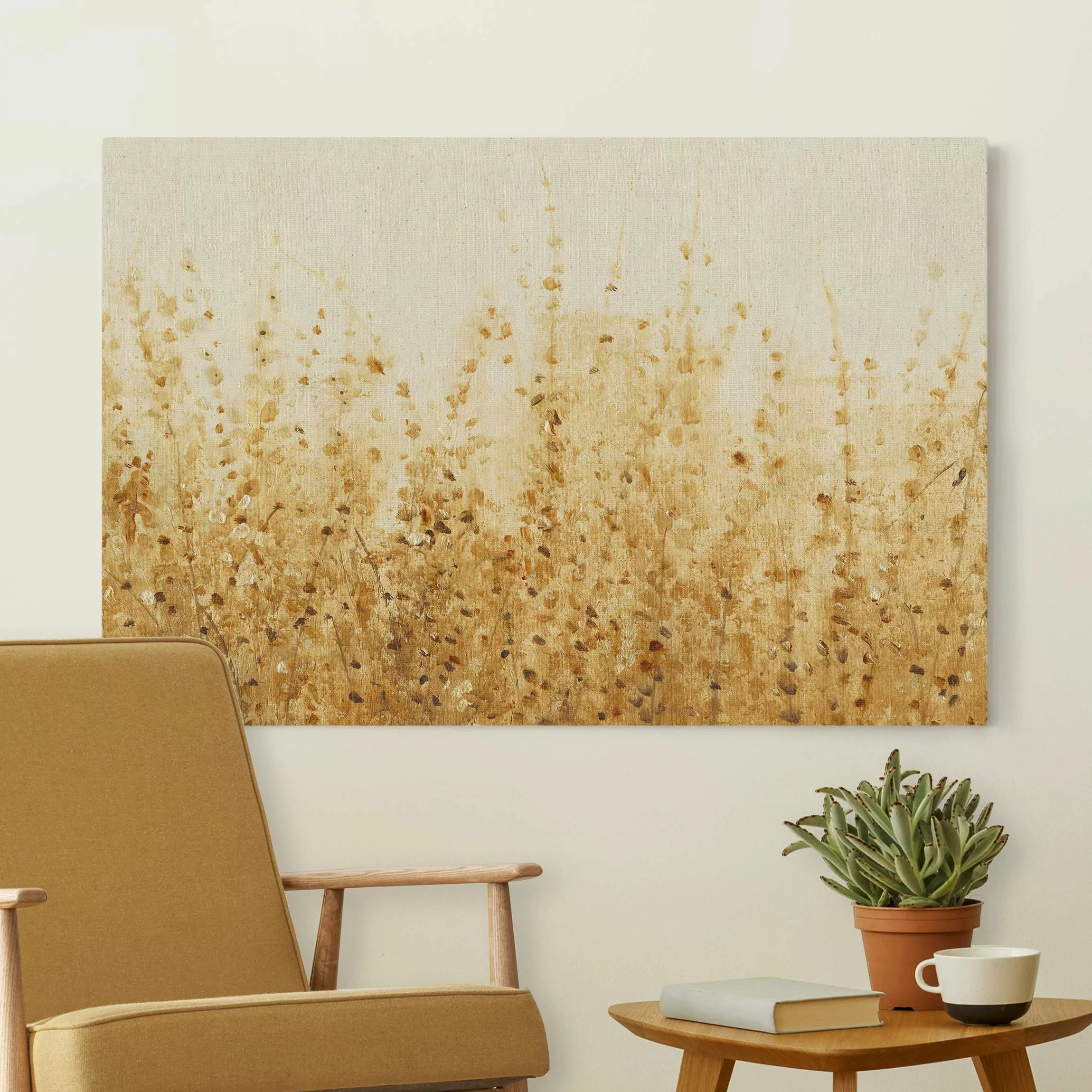 Leinwandbild auf Naturcanvas Blätterfeld im Sommer günstig online kaufen