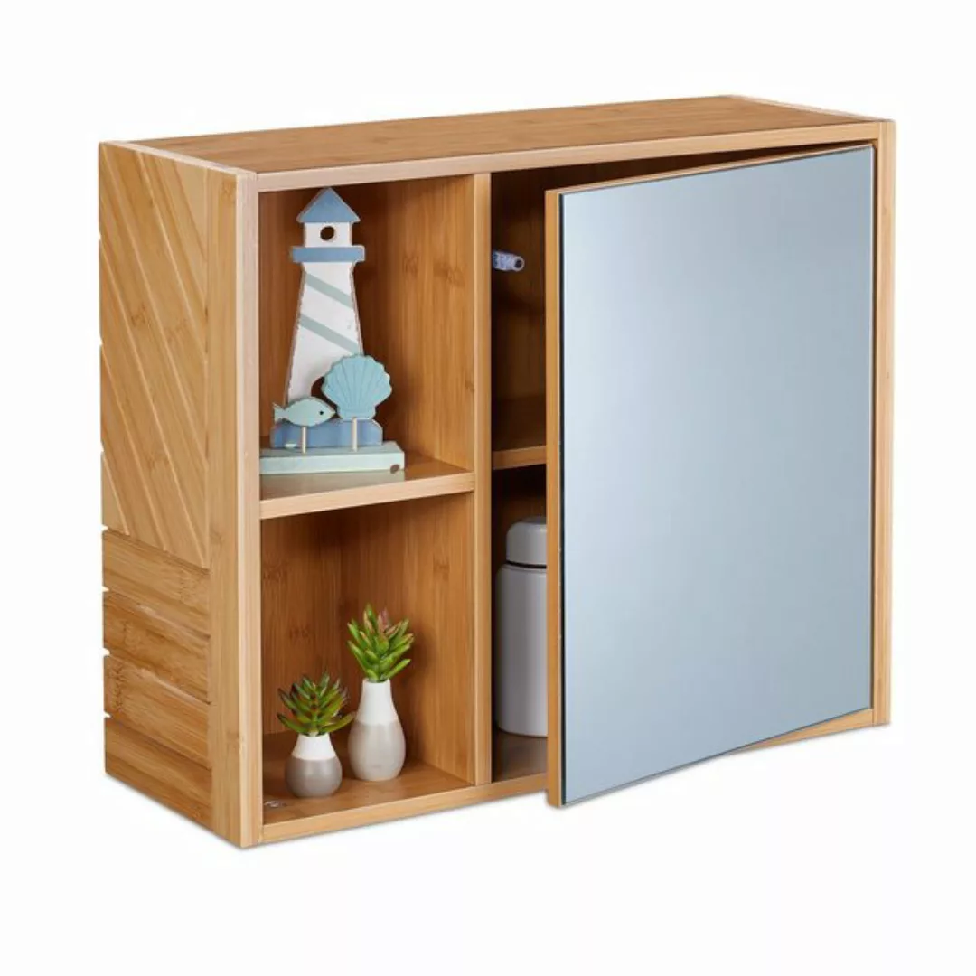 relaxdays Badezimmerspiegelschrank Spiegelschrank mit Regalfächern günstig online kaufen