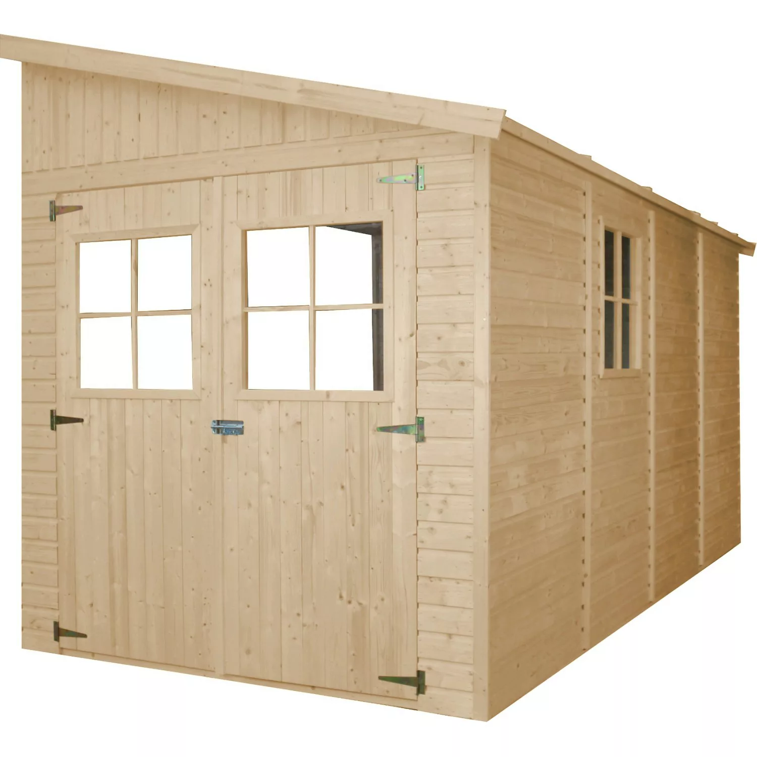 Timbela Anbau-Gartenhaus Holz M340+M340G 8 m² ohne Seitenwand mit Boden günstig online kaufen