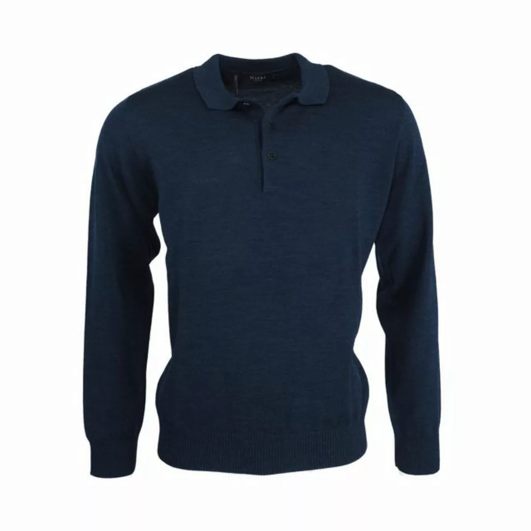 MAERZ Muenchen Polokragenpullover MAERZ Polo-Pullover marine aus Merinowoll günstig online kaufen