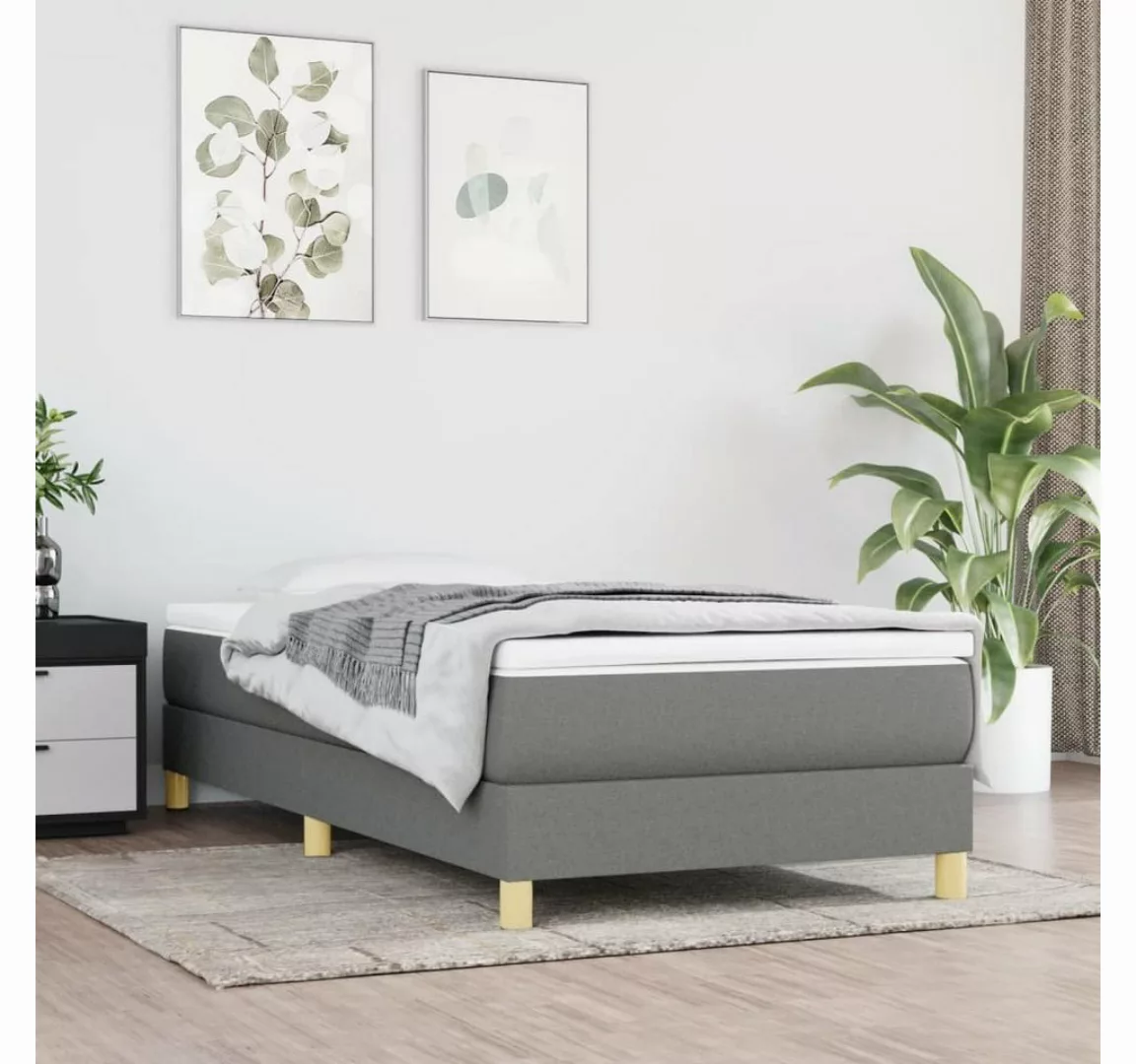 Vidaxl Boxspringbett Dunkelgrau 90x200 Cm Stoff günstig online kaufen