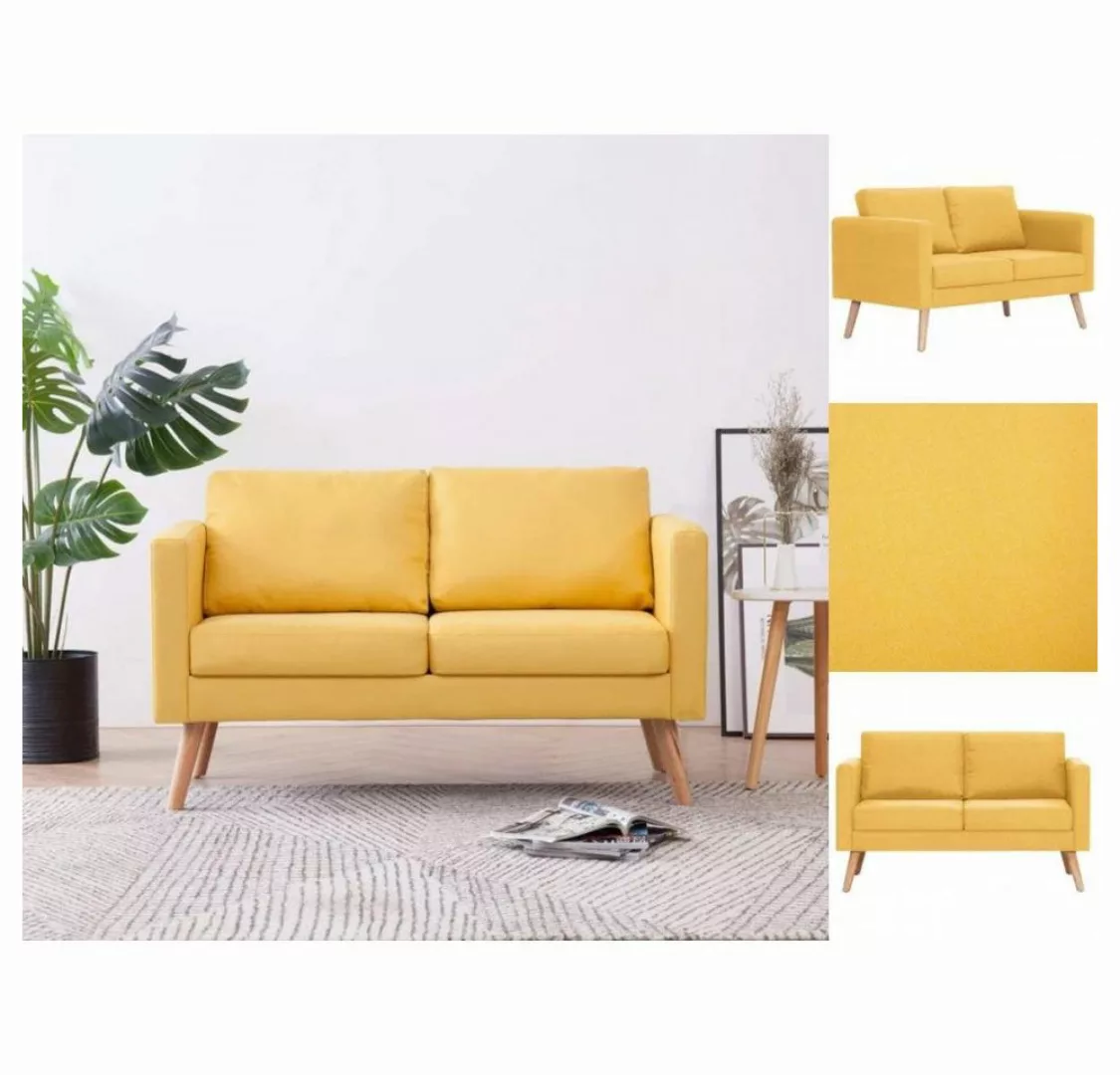 vidaXL Sofa 2-Sitzer-Sofa Stoff Gelb Couch günstig online kaufen