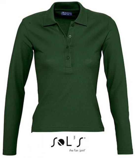 SOLS Langarmshirt Damen Longsleeve Poloshirt Podium / Vier Knöpfe günstig online kaufen