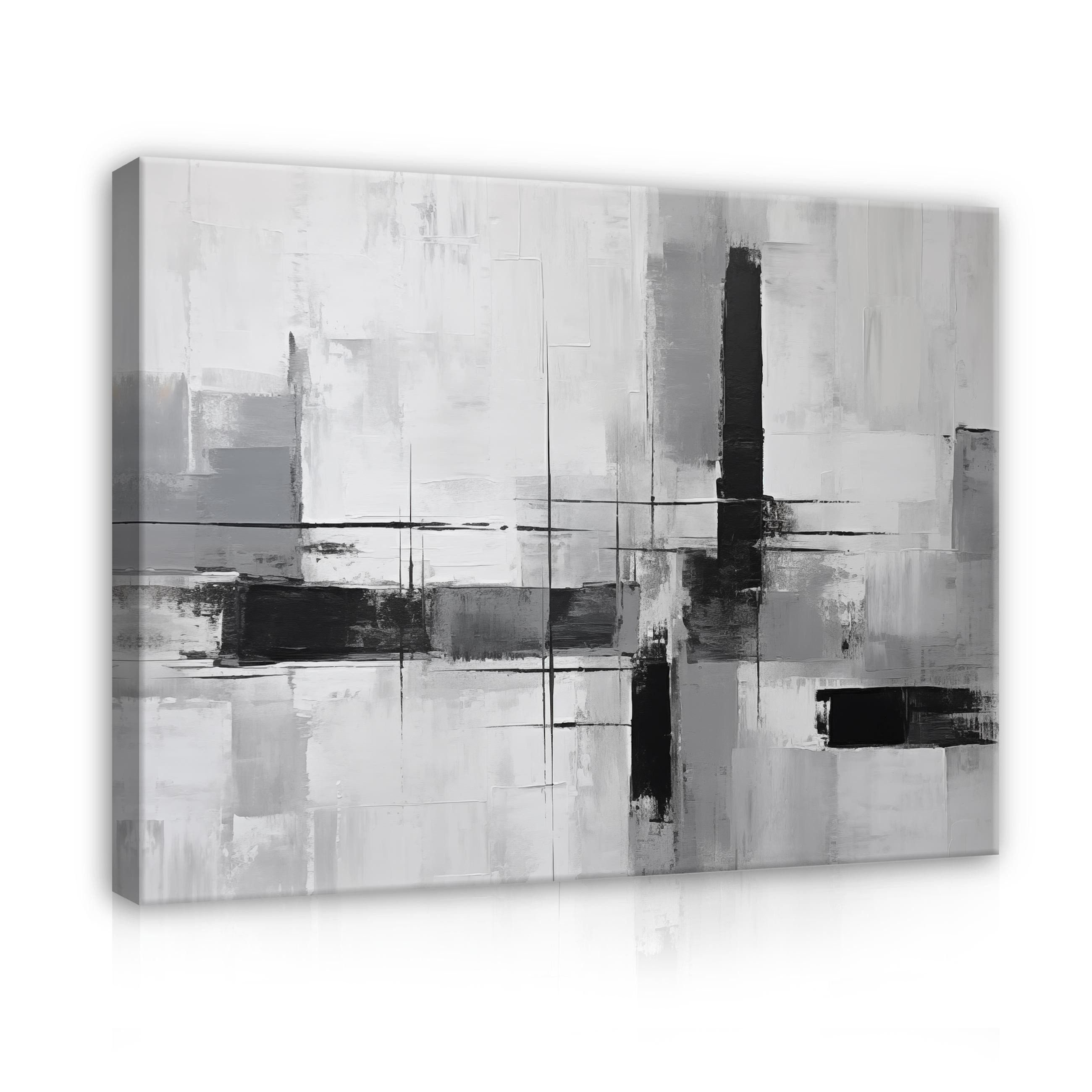 Wallarena Leinwandbild Abstrakt Art Grau Loft günstig online kaufen