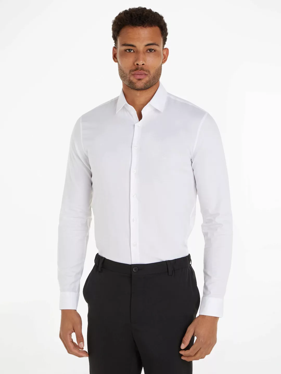 Calvin Klein Langarmhemd "TONAL STRUCTURE SLIM SHIRT" günstig online kaufen
