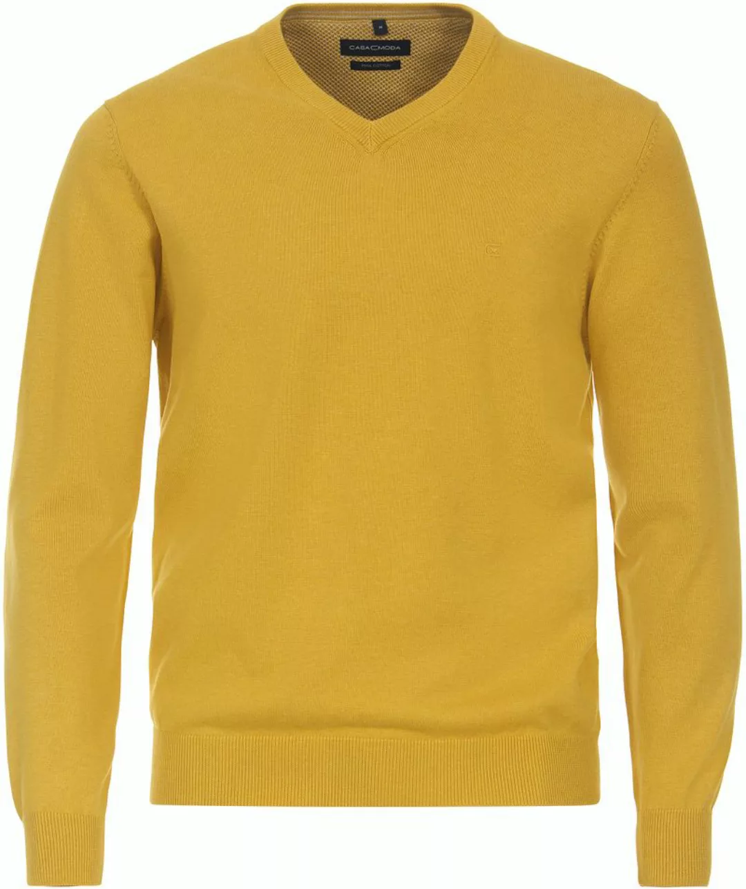 Casa Moda Pullover V-Ausschnitt Gelb - Größe 4XL günstig online kaufen