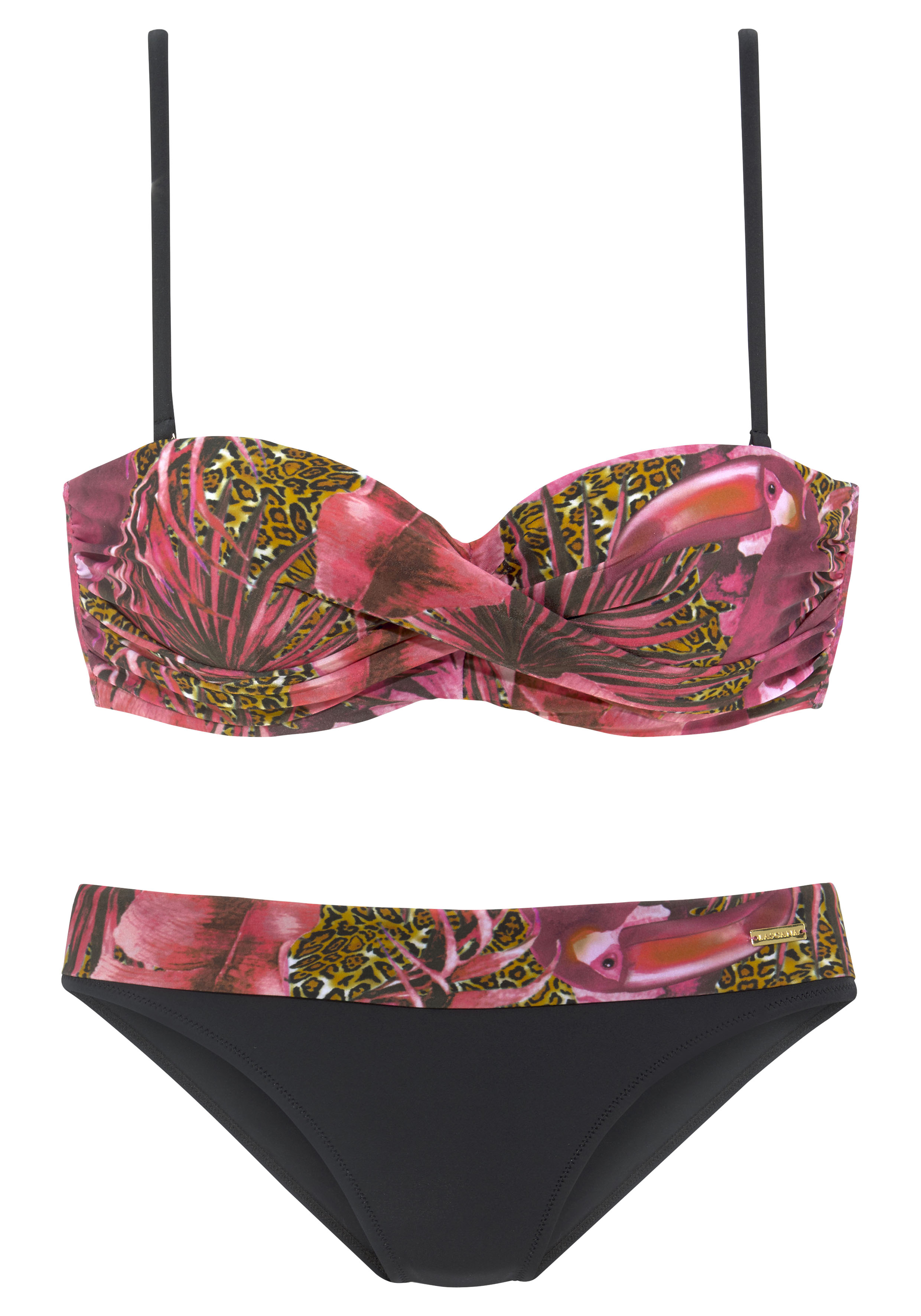 LASCANA Bügel-Bandeau-Bikini, mit Dschungel-Optik günstig online kaufen